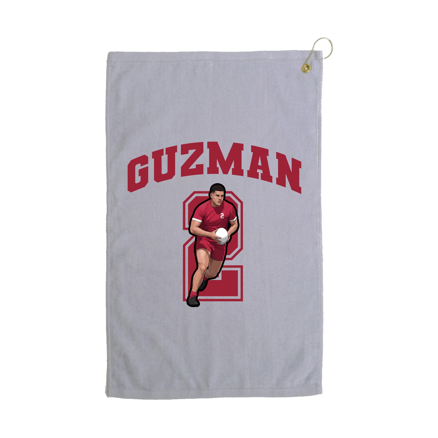 Golf Towel — Number in Grey