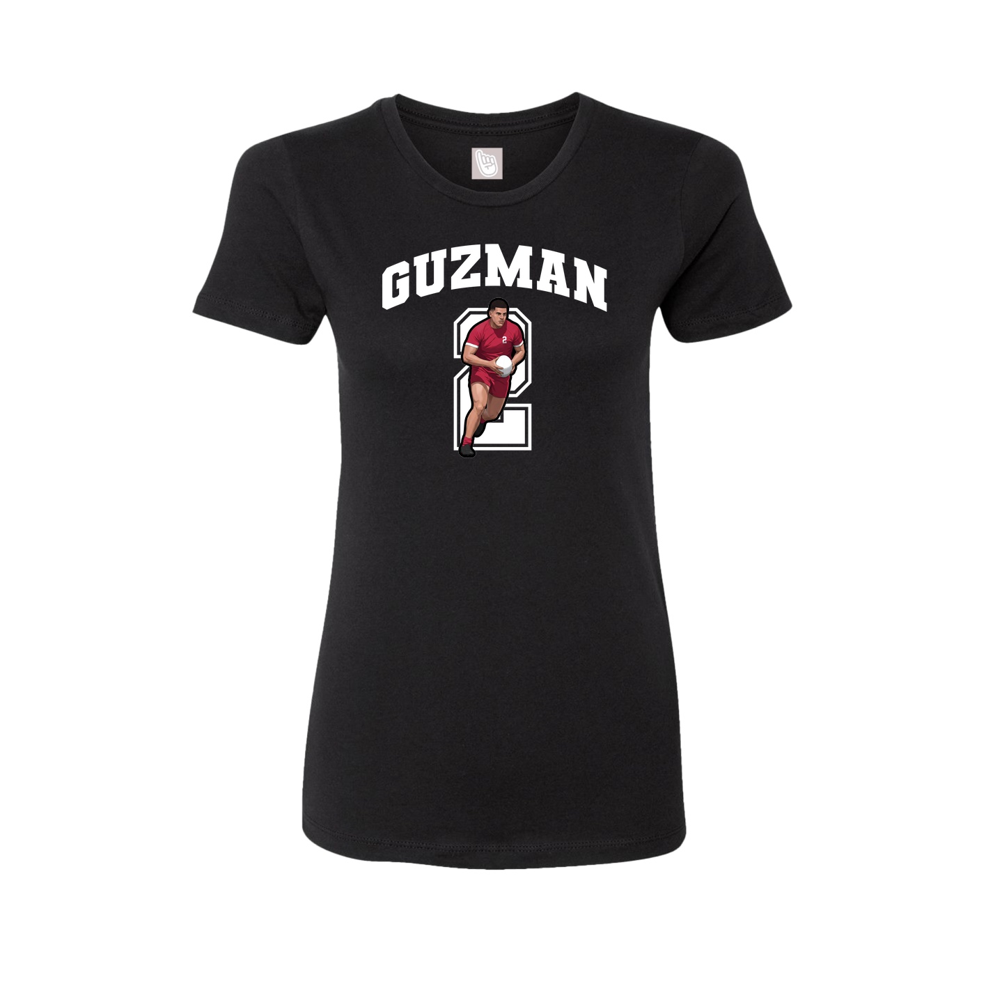 Fitted Women's Tee — Number in Black