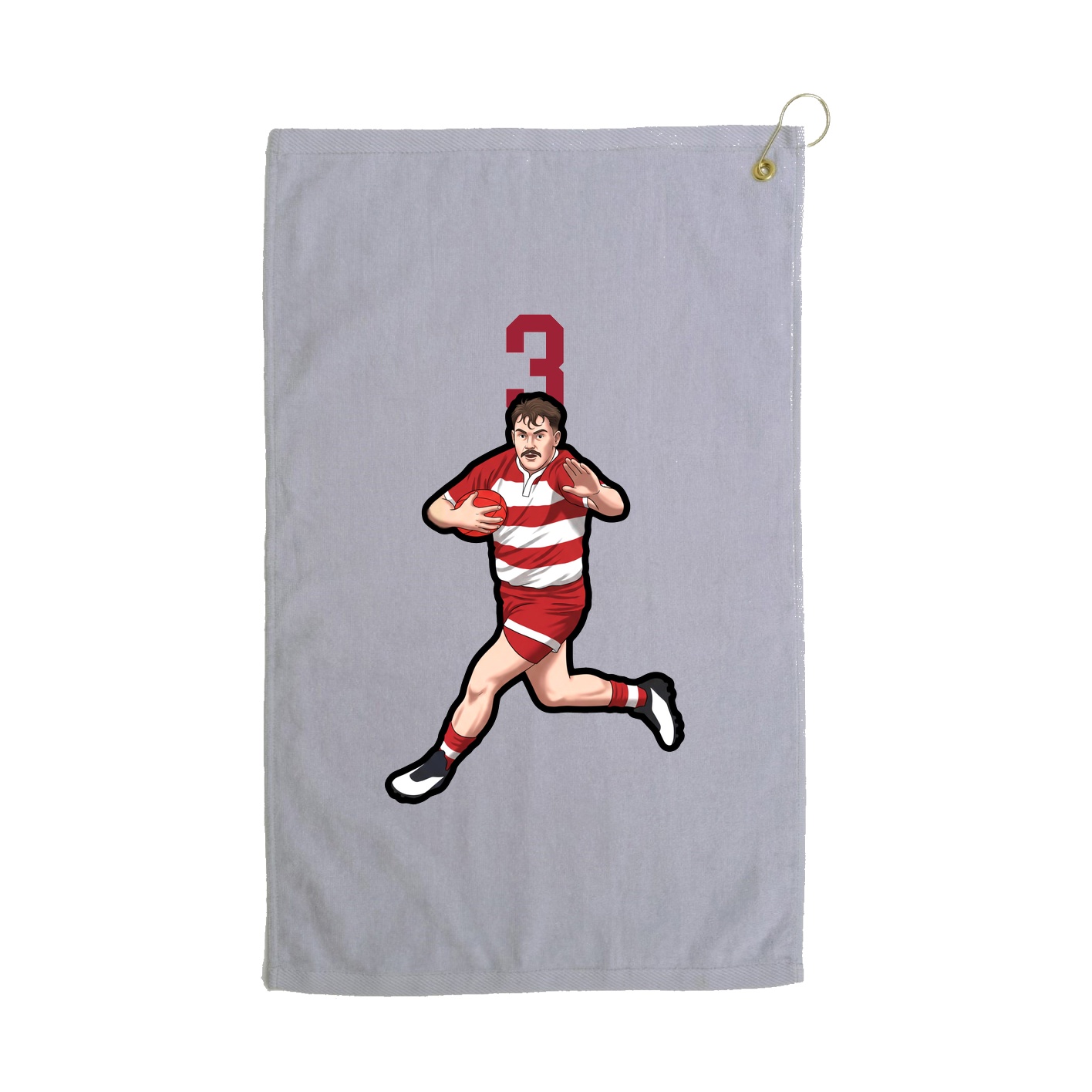 Golf Towel — Number Top in Grey