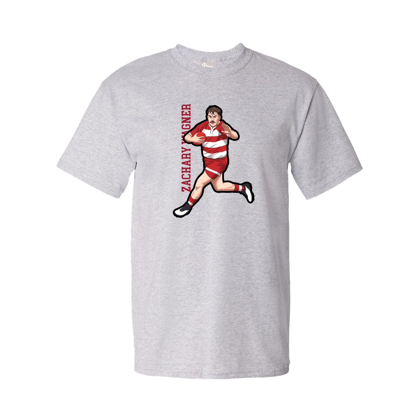 Youth Tee — Name Vertical in Grey