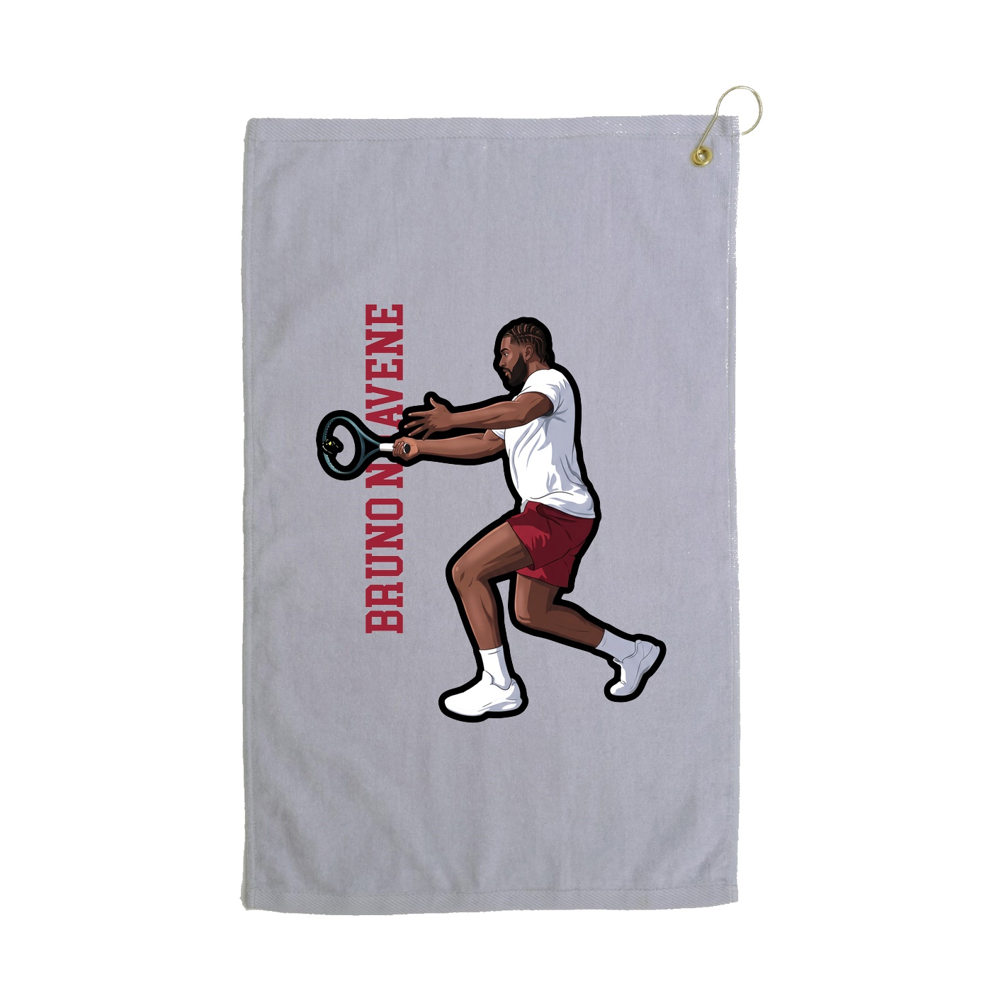 Golf Towel — Name Vertical in Grey