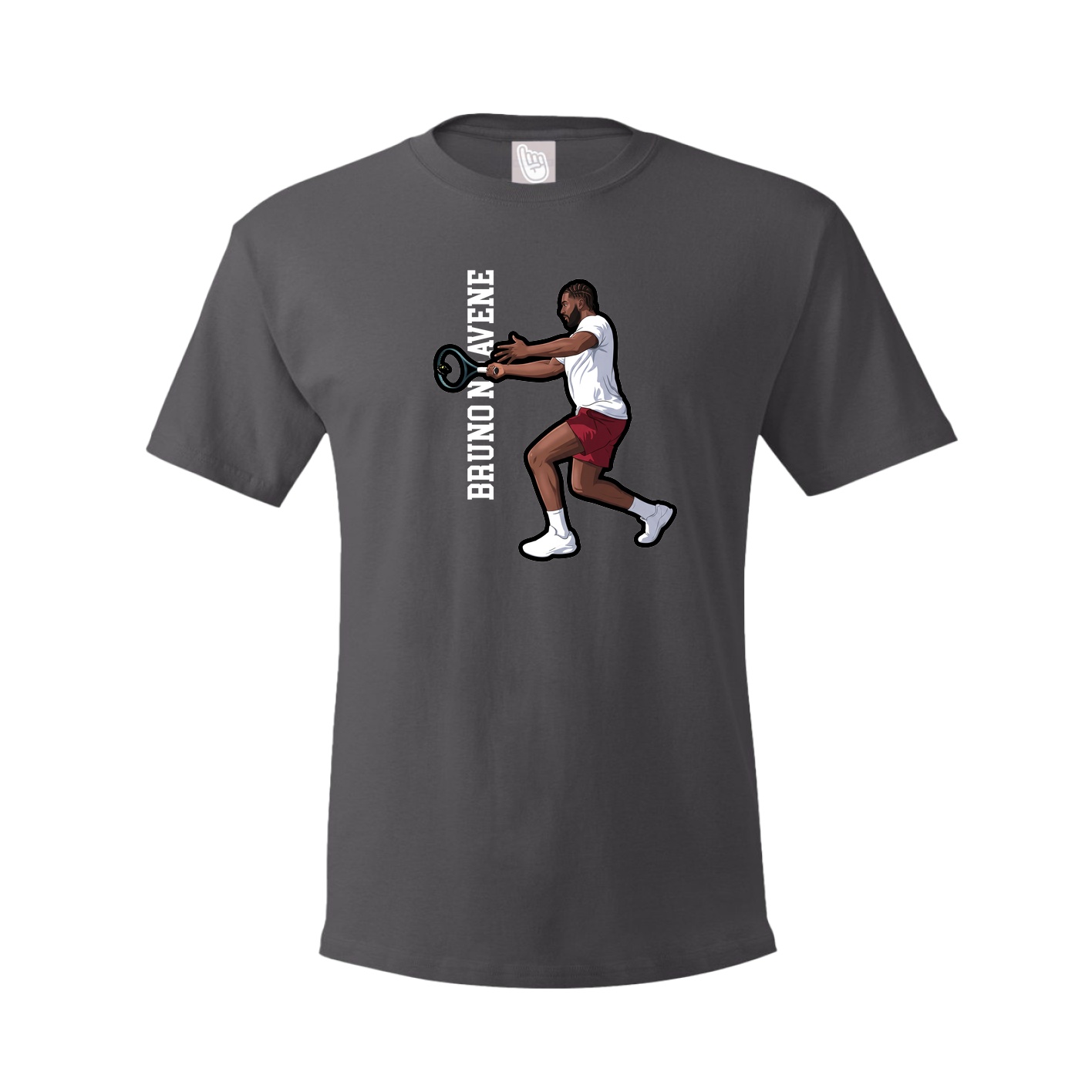 Tee — Name Vertical in Grey