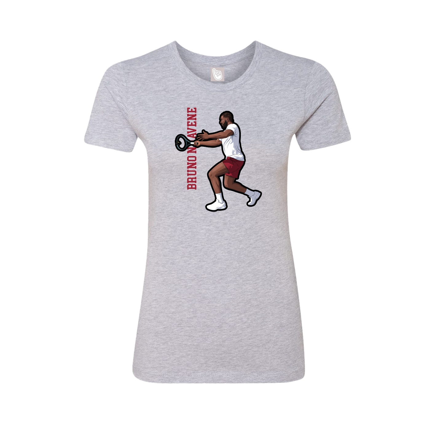 Womens Tee — Name Vertical in Grey