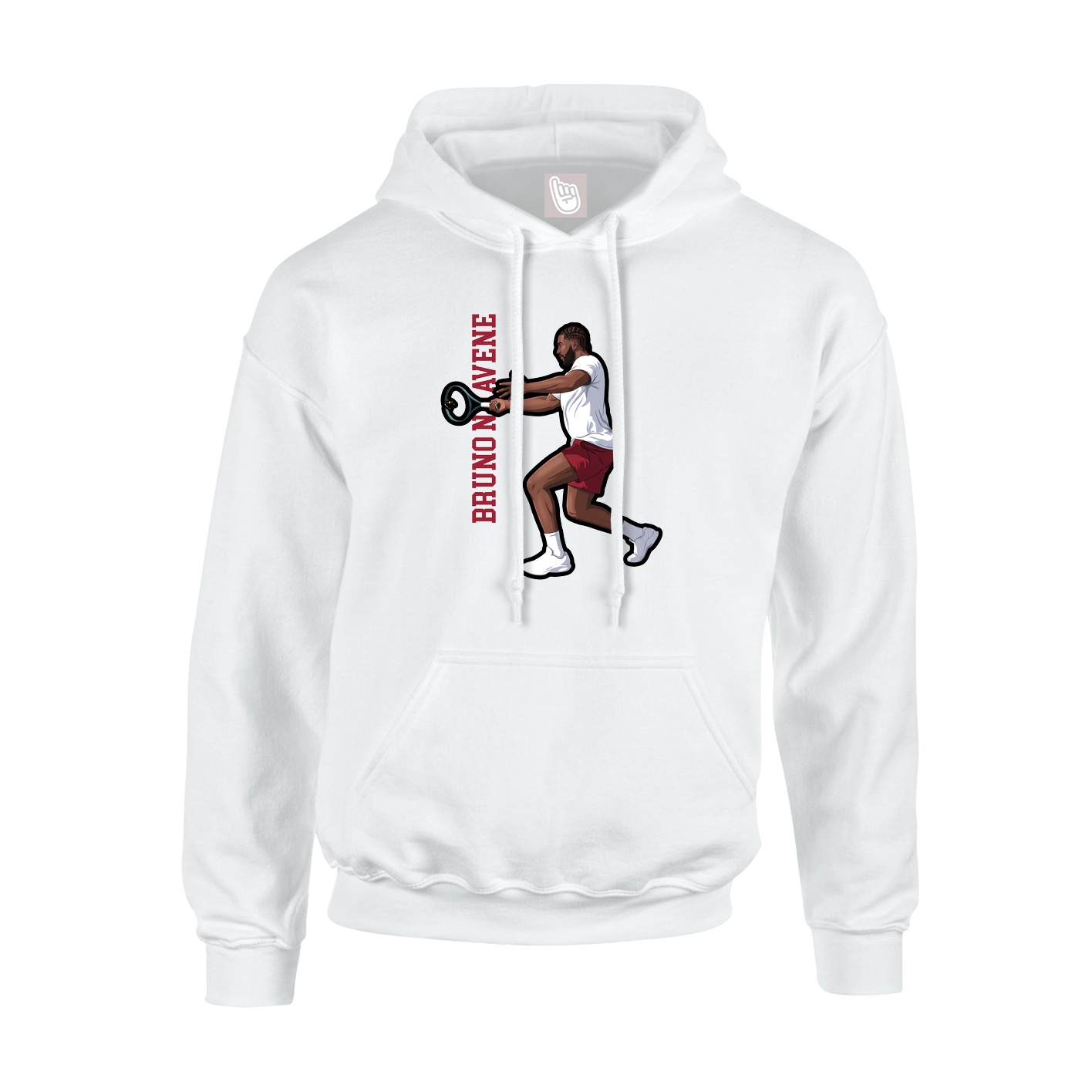 Youth Hoodie — Name Vertical in White