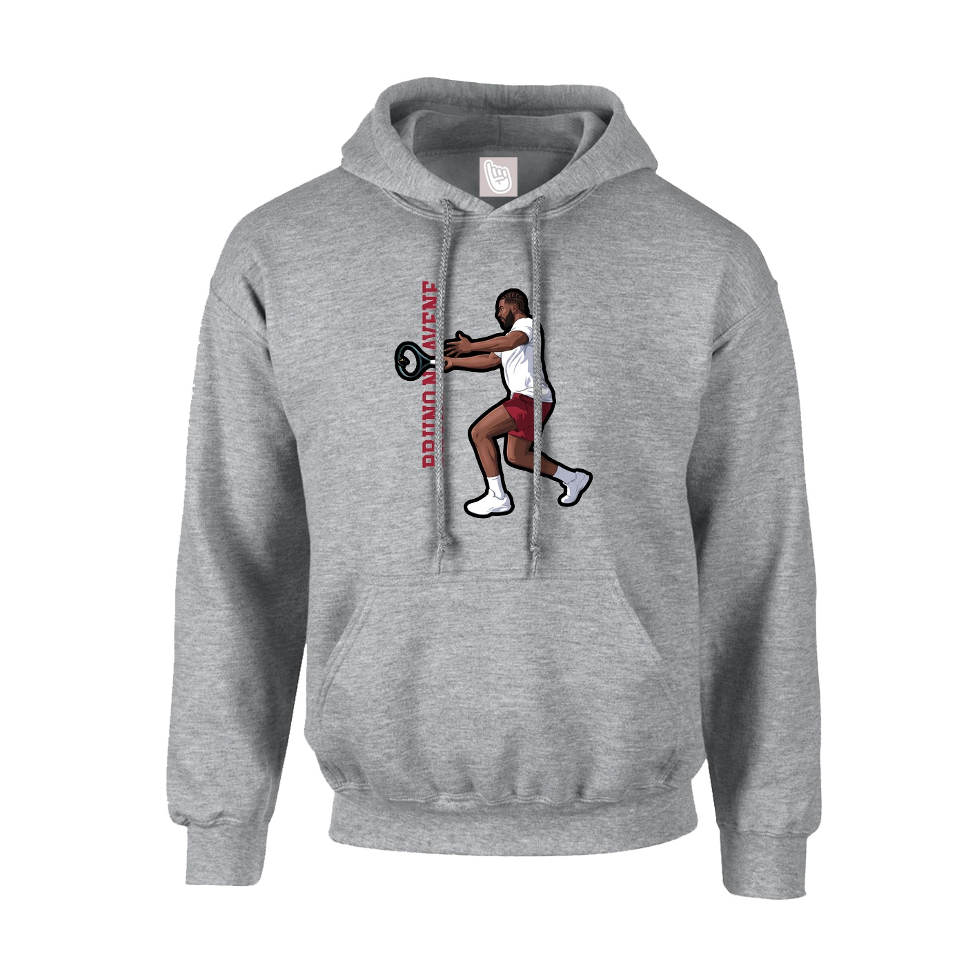 Youth Hoodie — Name Vertical in Grey