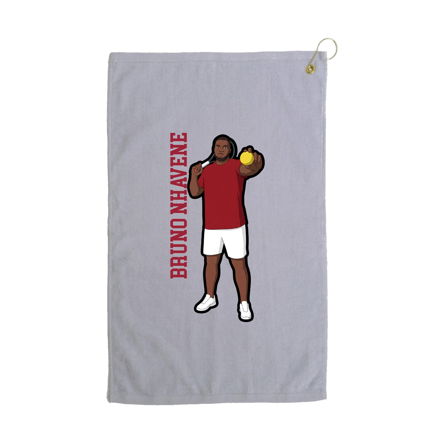 Golf Towel — Name Vertical in Grey
