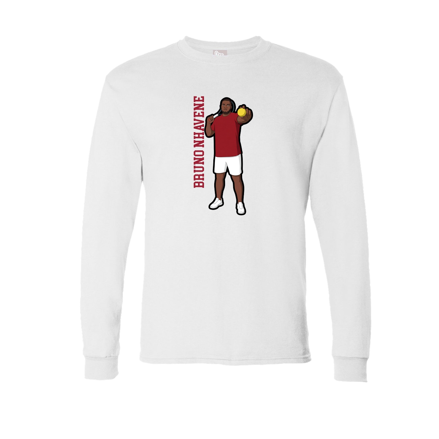 Long Sleeve Tee — Name Vertical in White