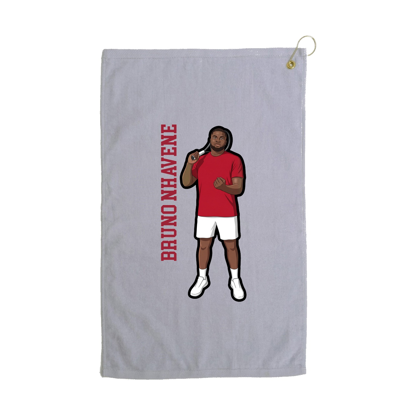 Golf Towel — Name Vertical in Grey