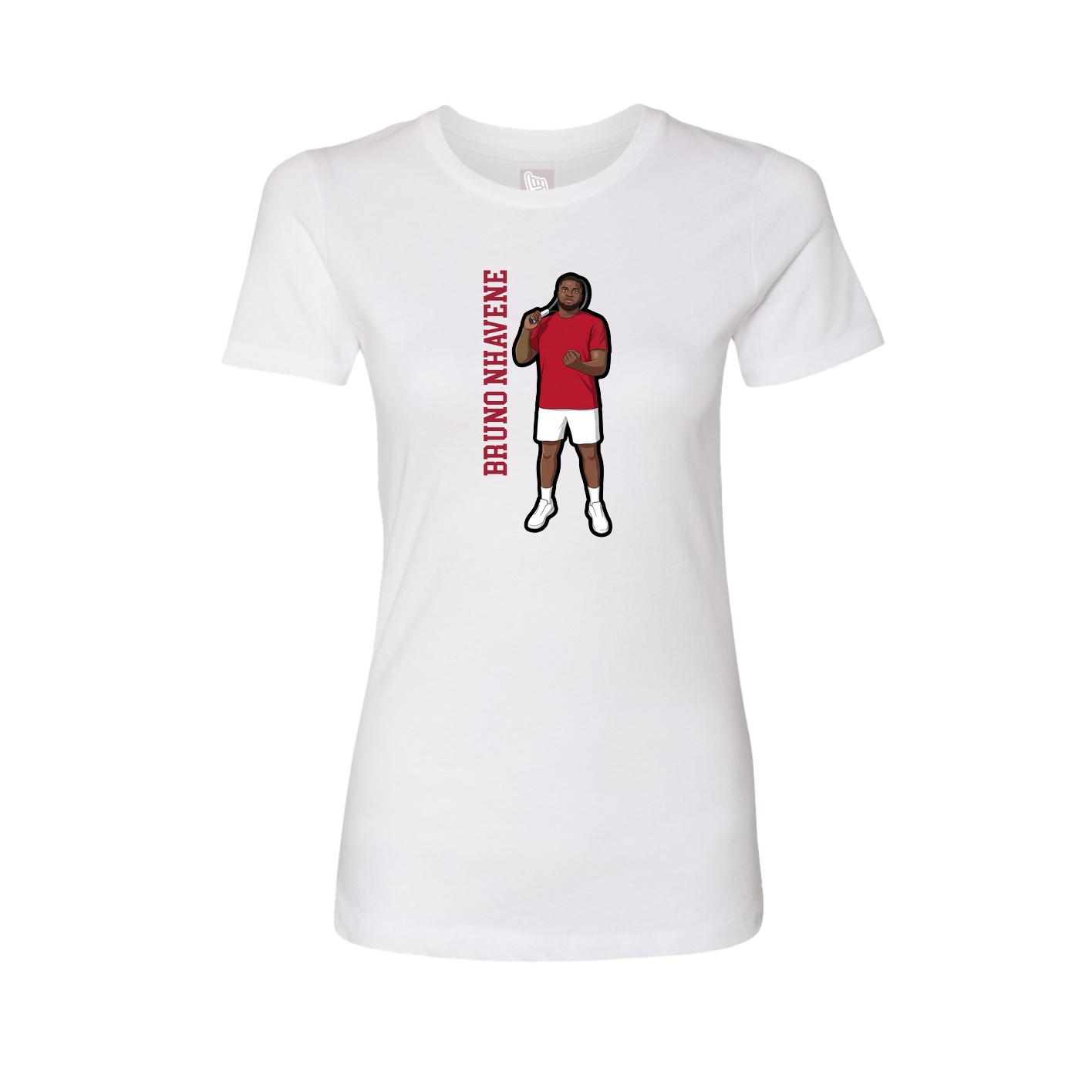 Womens Tee — Name Vertical in White