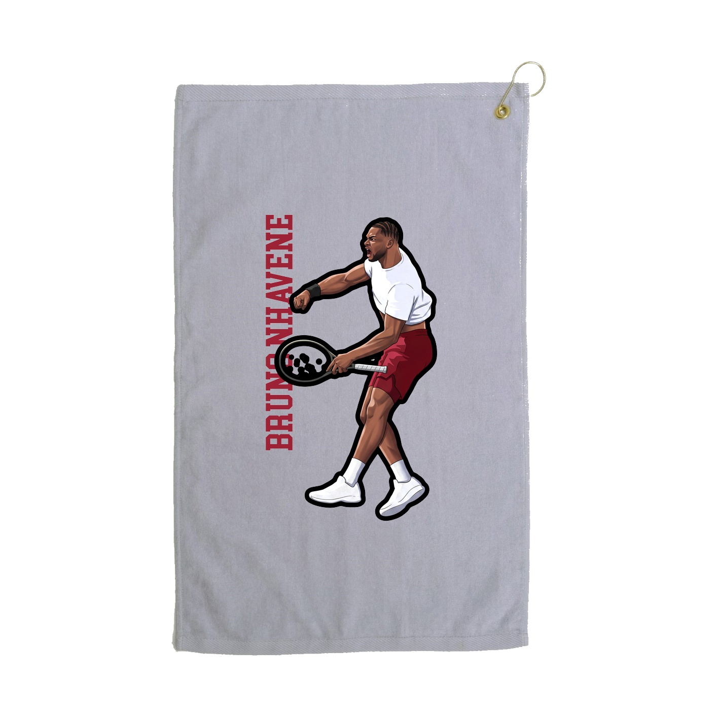 Golf Towel — Name Vertical in Grey