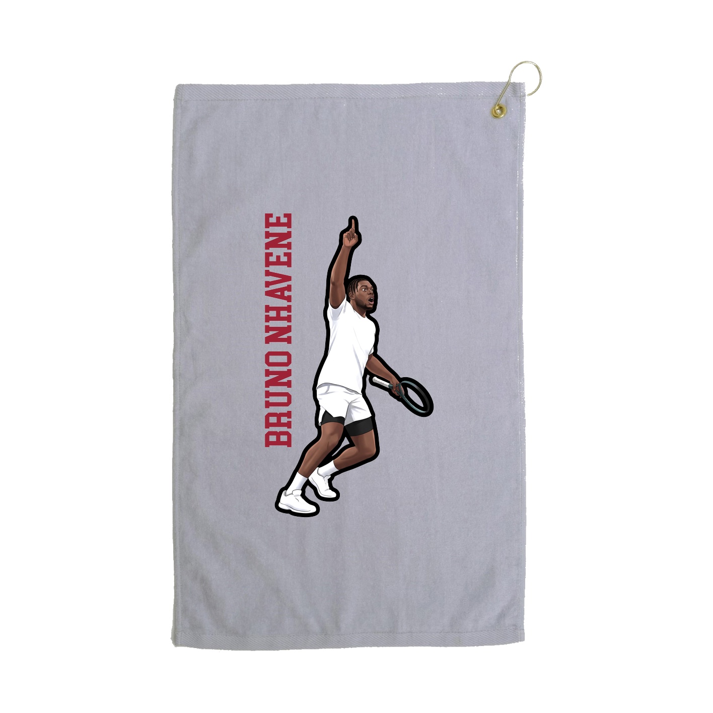 Golf Towel — Name Vertical in Grey