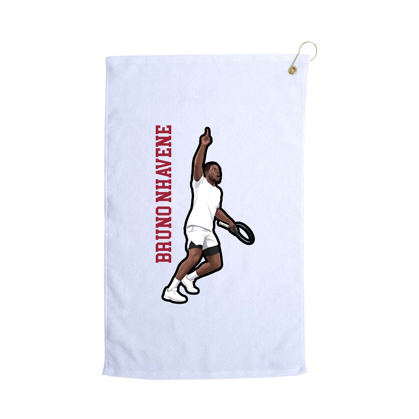 Golf Towel — Name Vertical in White