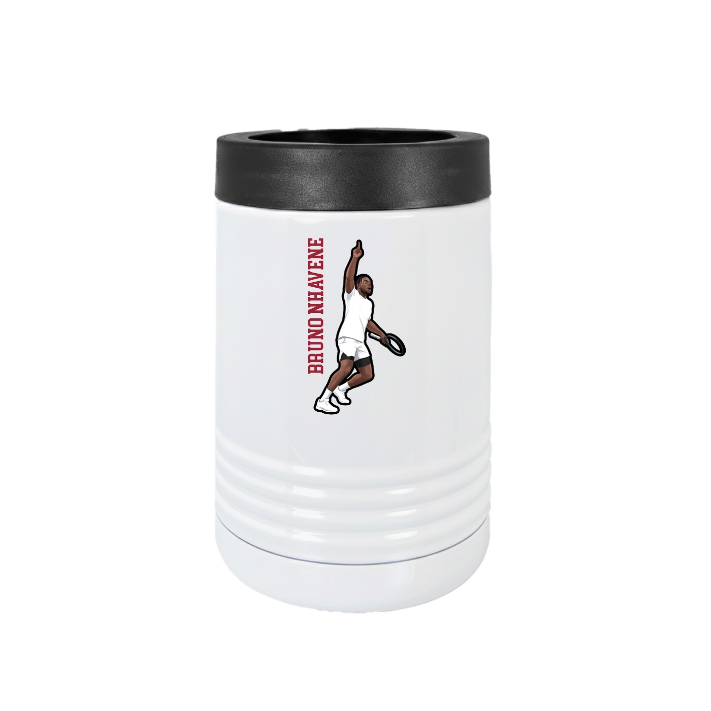 Beverage Holder — Name Vertical in White