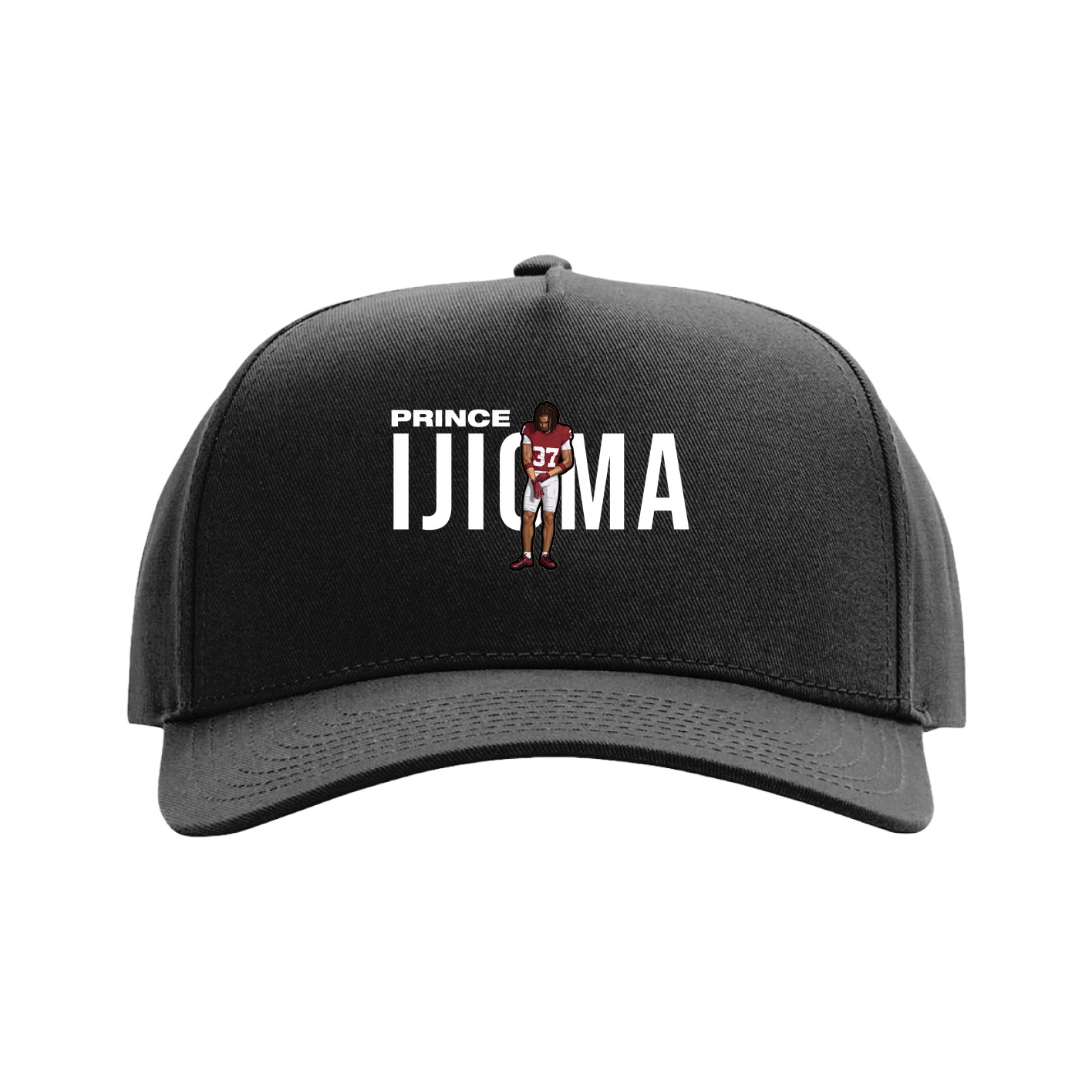 Full Fabric Five-Panel Champ Cap — Player Name in Black