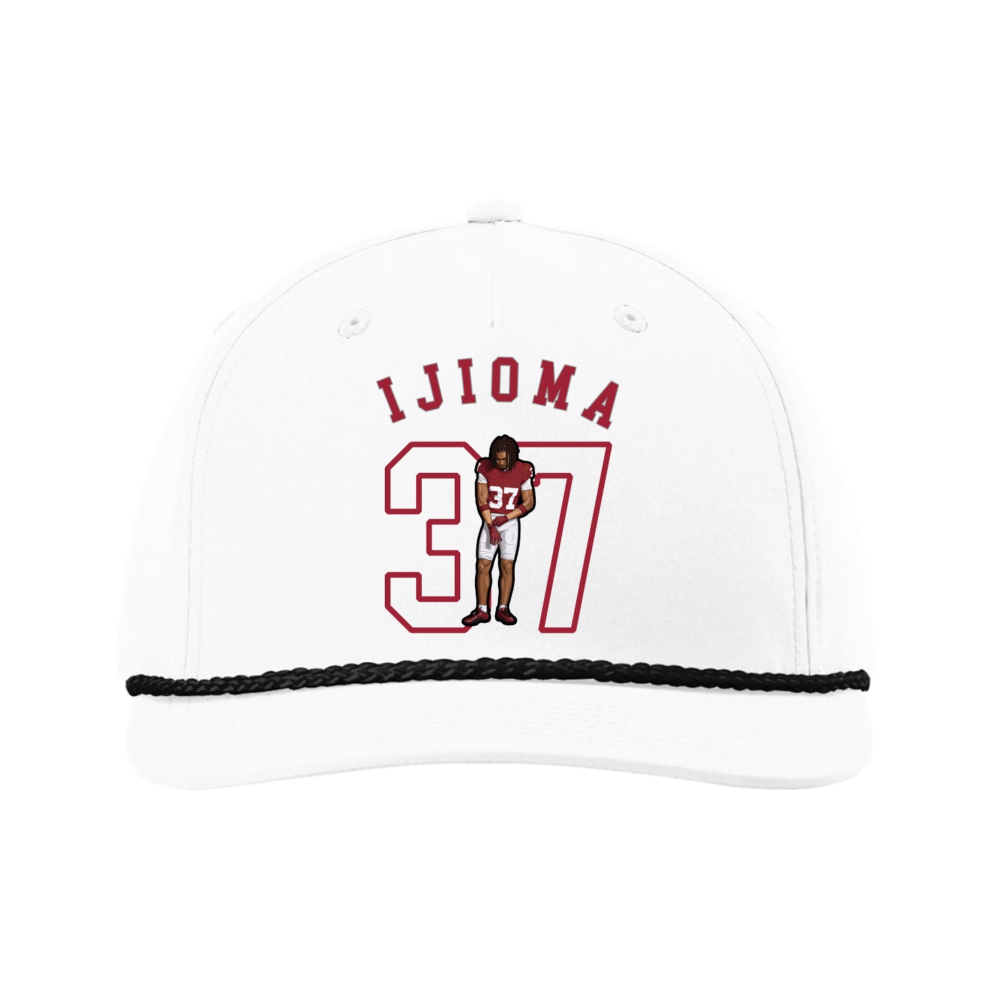 Five-Panel Classic Rope Cap — Shirsey Arch in White