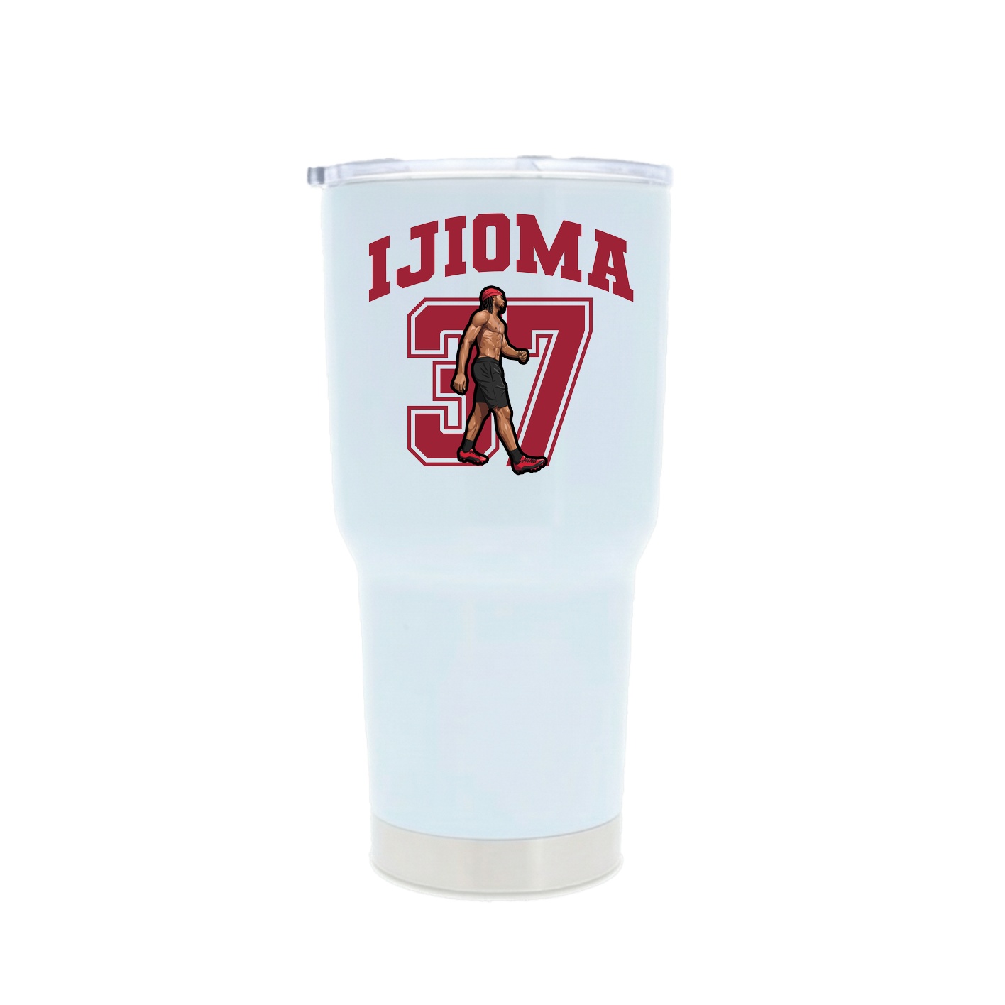 30oz Stainless Steel Tumbler — Number in White