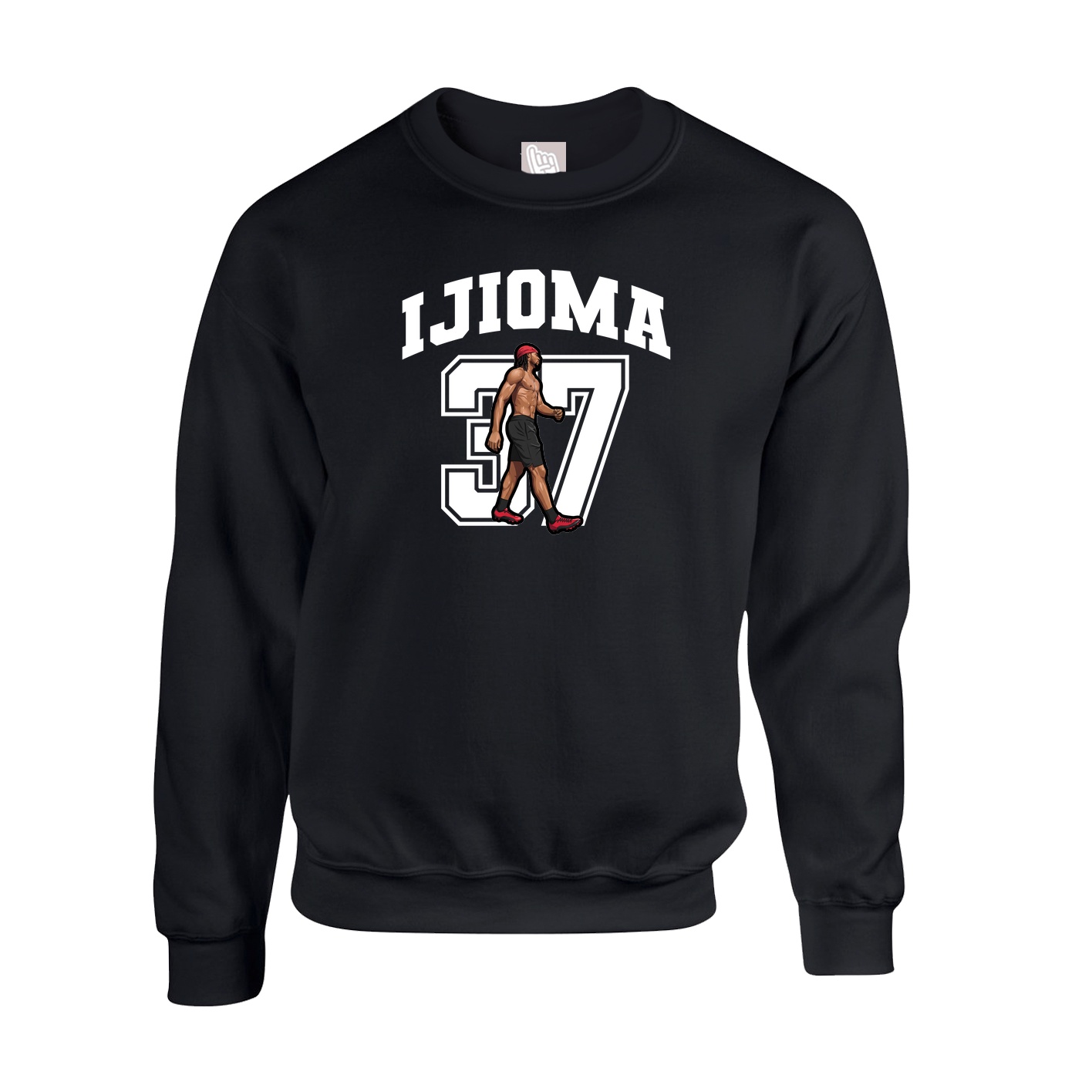 Fleece Crew — Number in Black