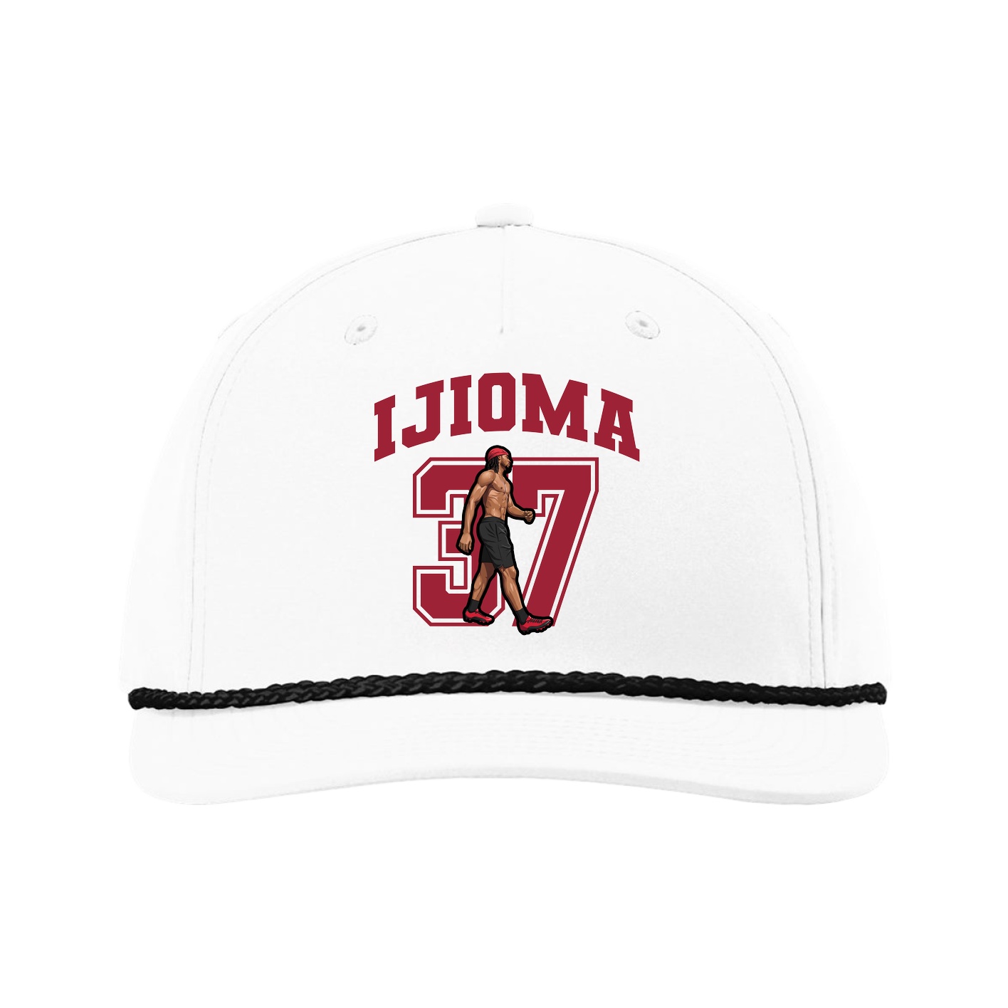 Five-Panel Classic Rope Cap — Number in White
