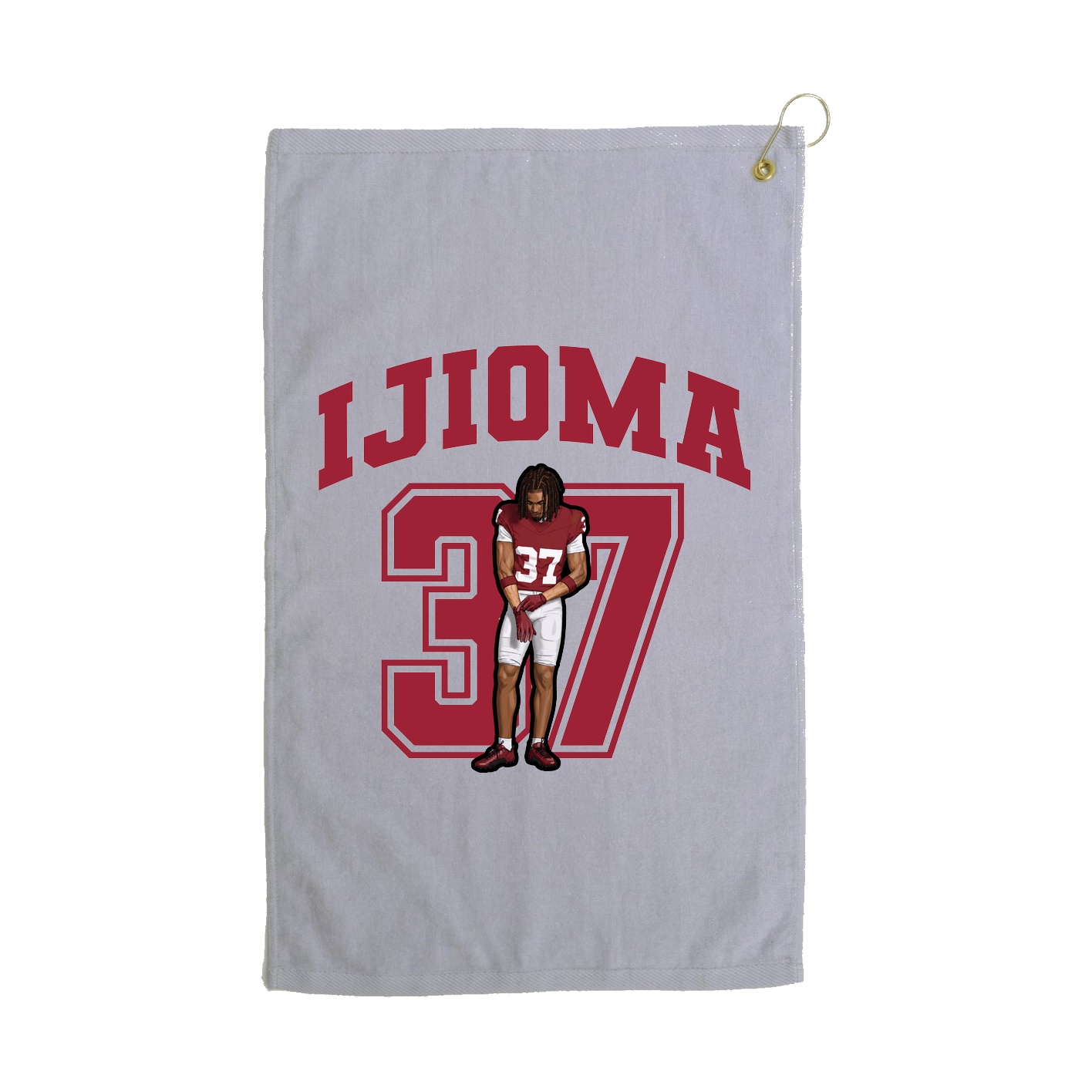 Golf Towel — Number in Grey