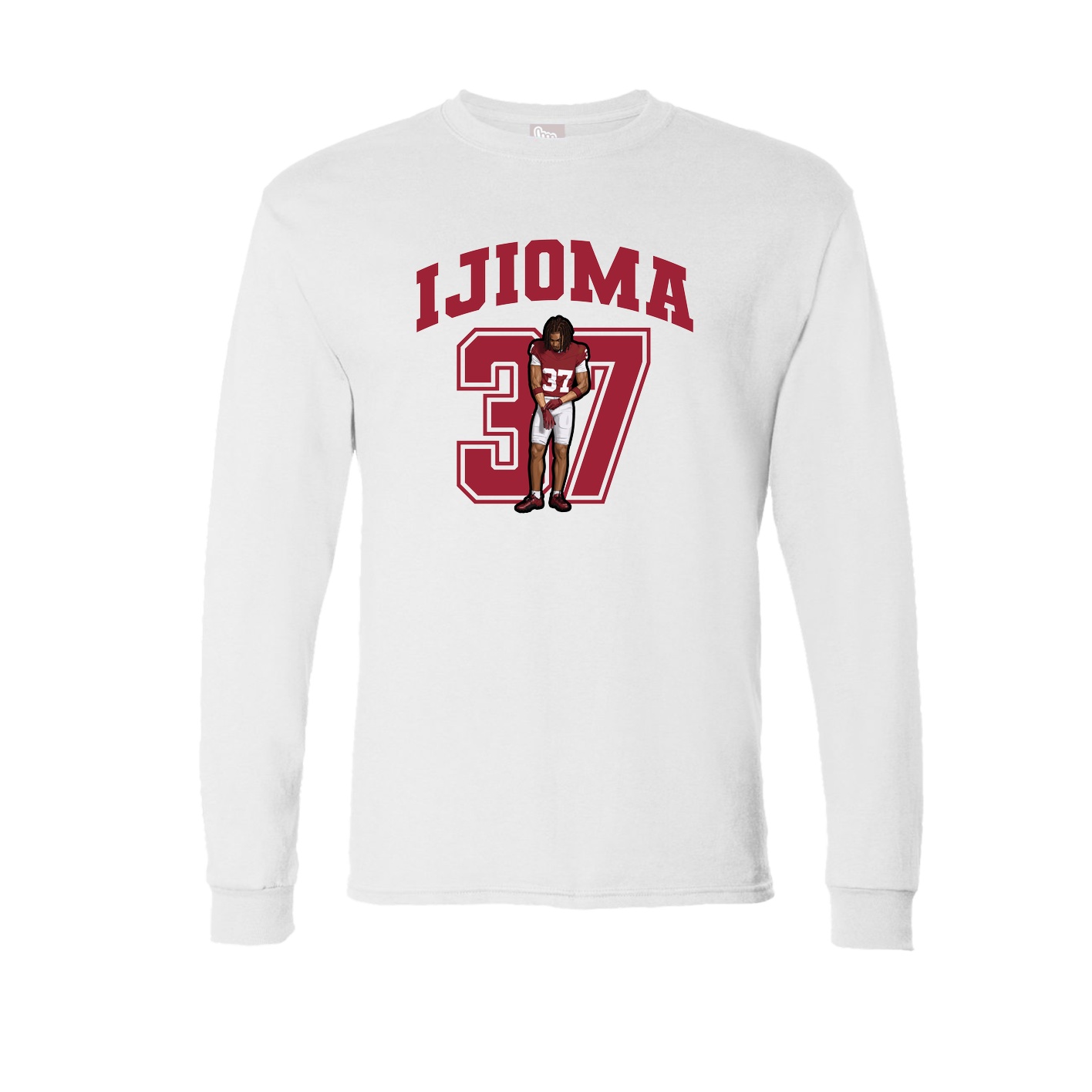 Long Sleeve Tee — Number in White