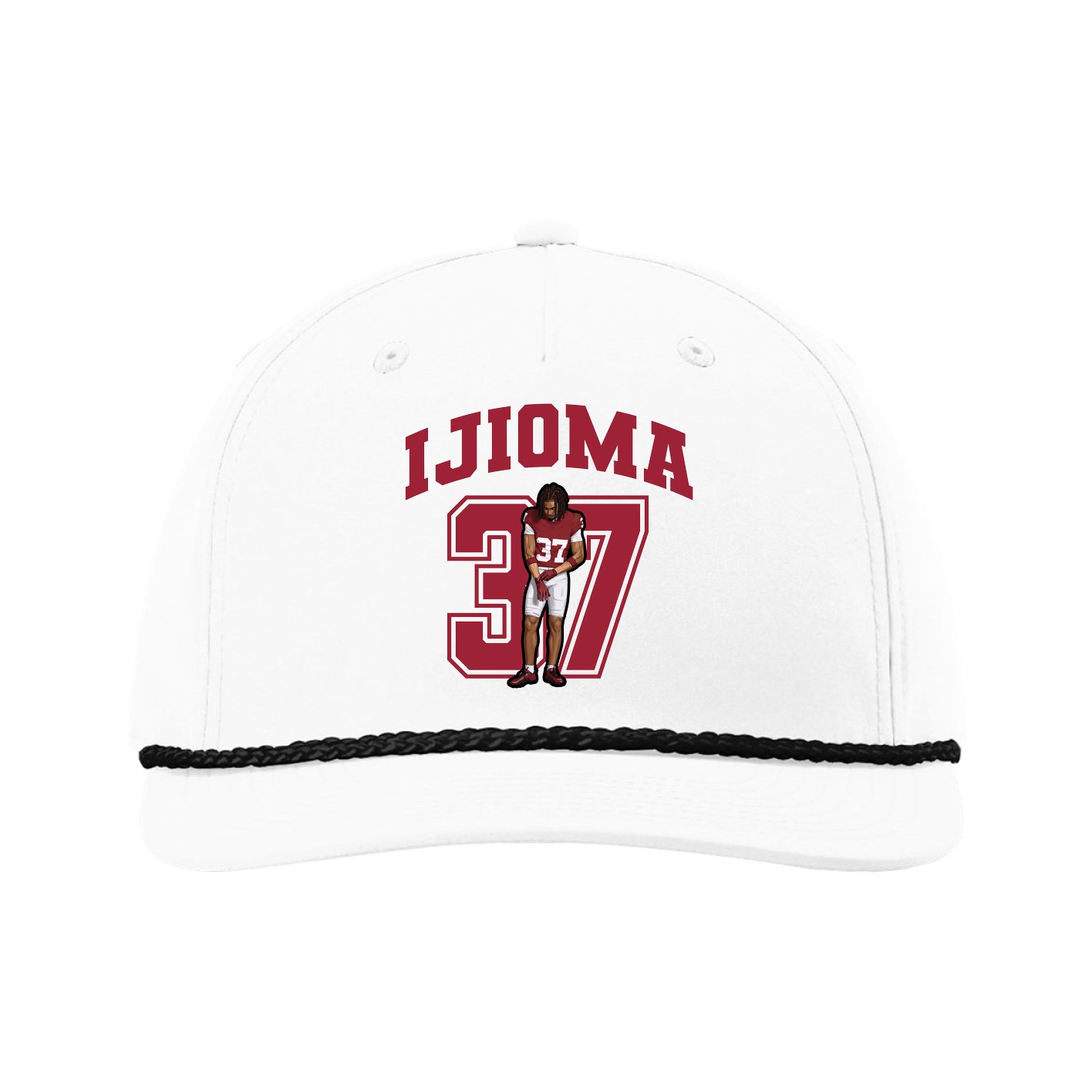 Five-Panel Classic Rope Cap — Number in White