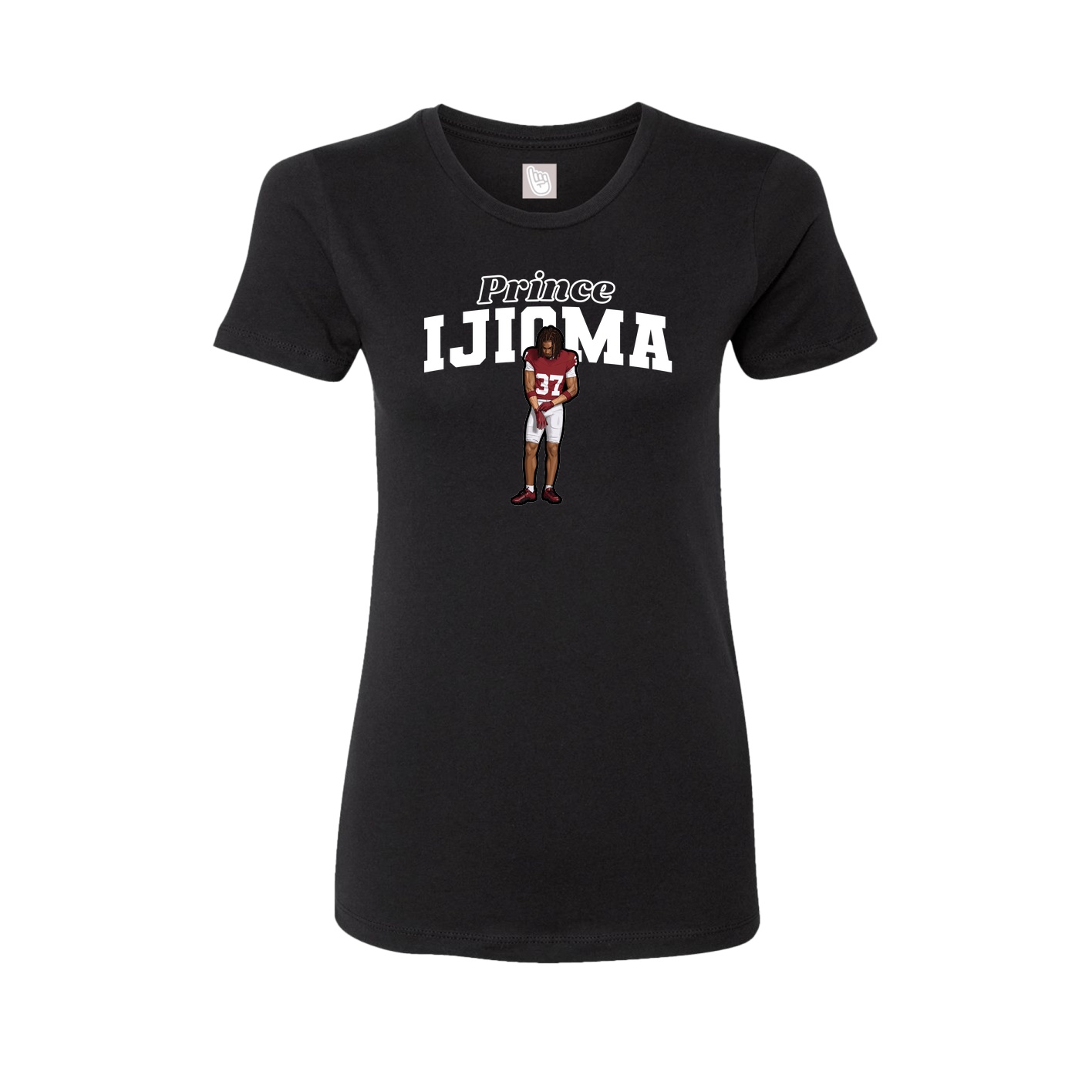 Fitted Women's Tee — Name Arch in Black