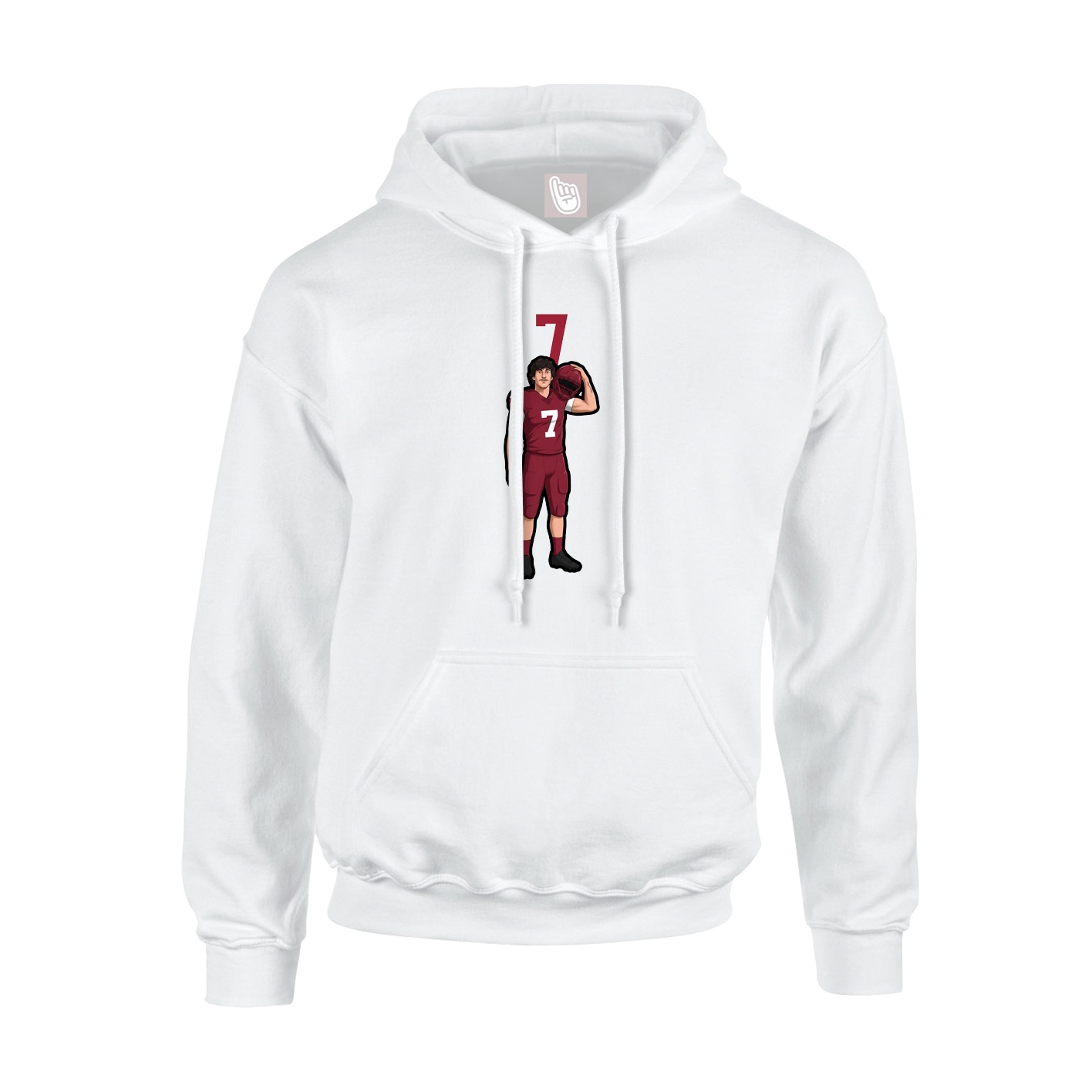 Youth Hoodie — Number Top in White