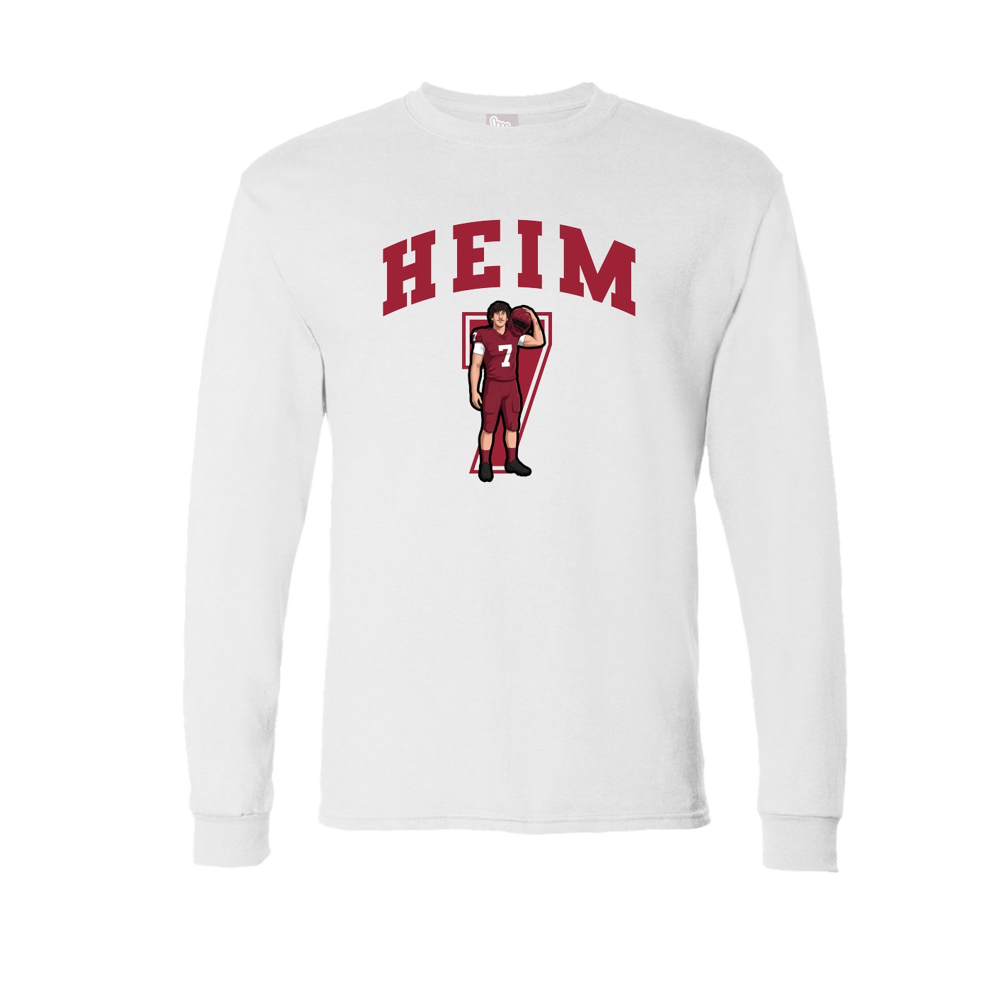 Long Sleeve Tee — Number in White