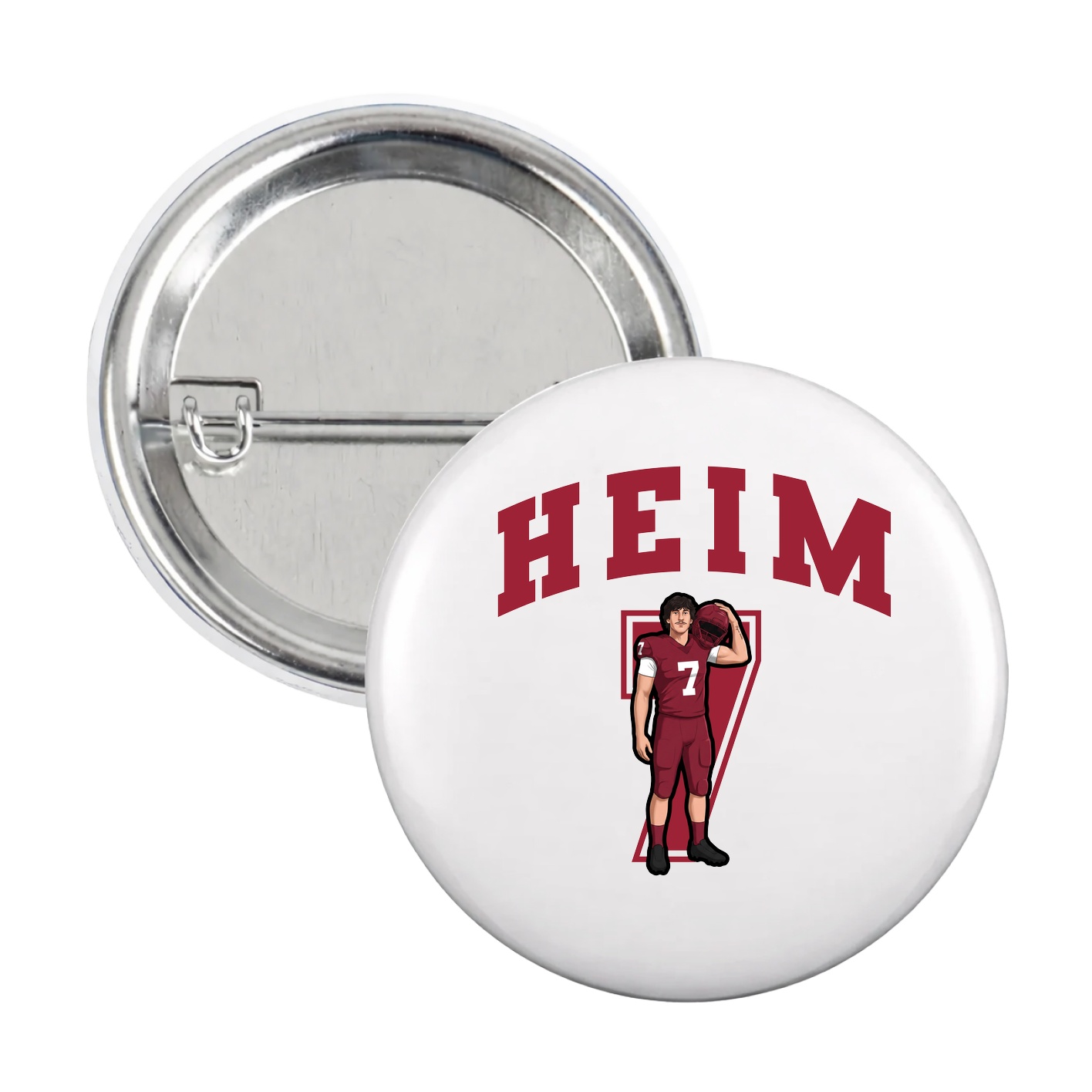 Game Day Button — Number in White