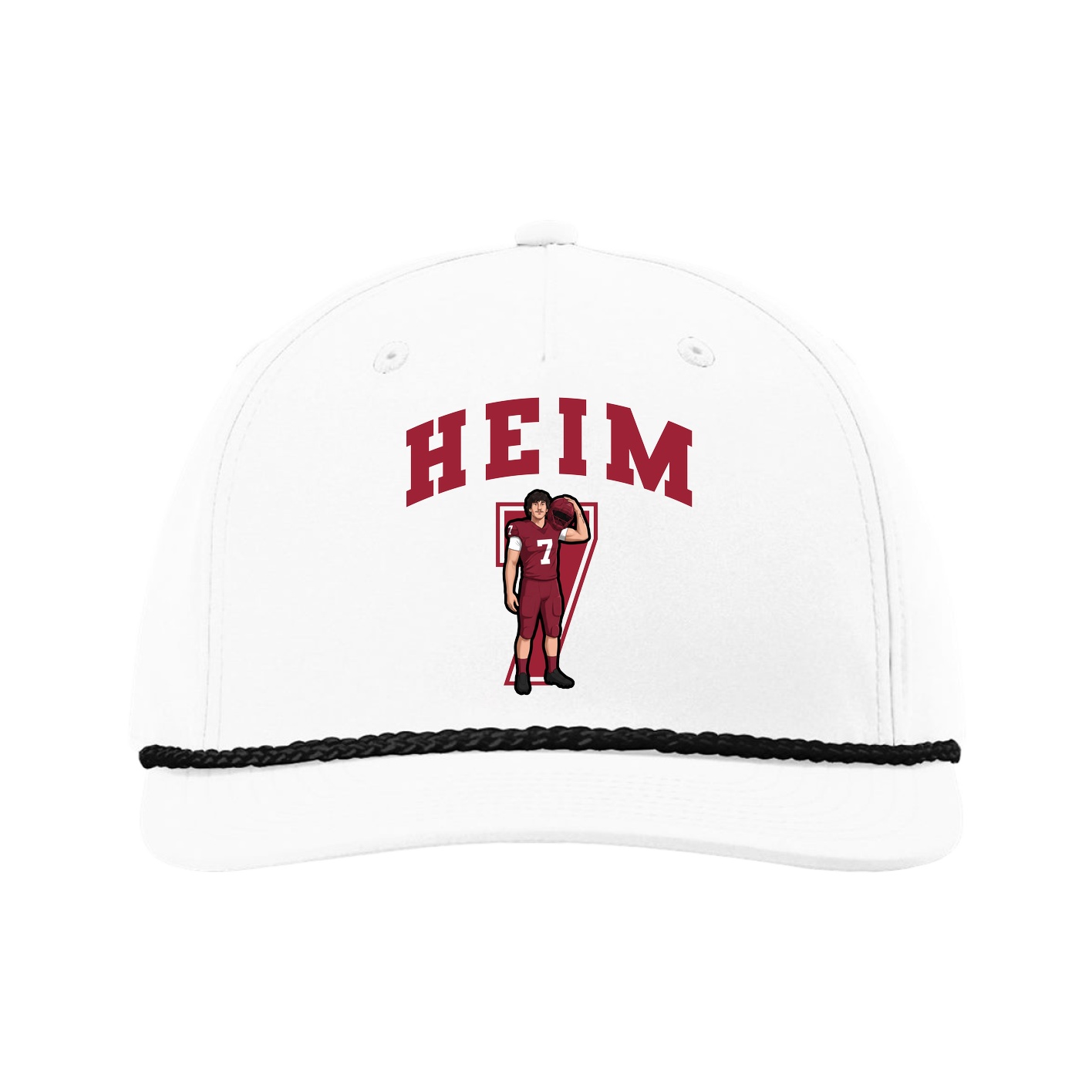 Five-Panel Classic Rope Cap — Number in White