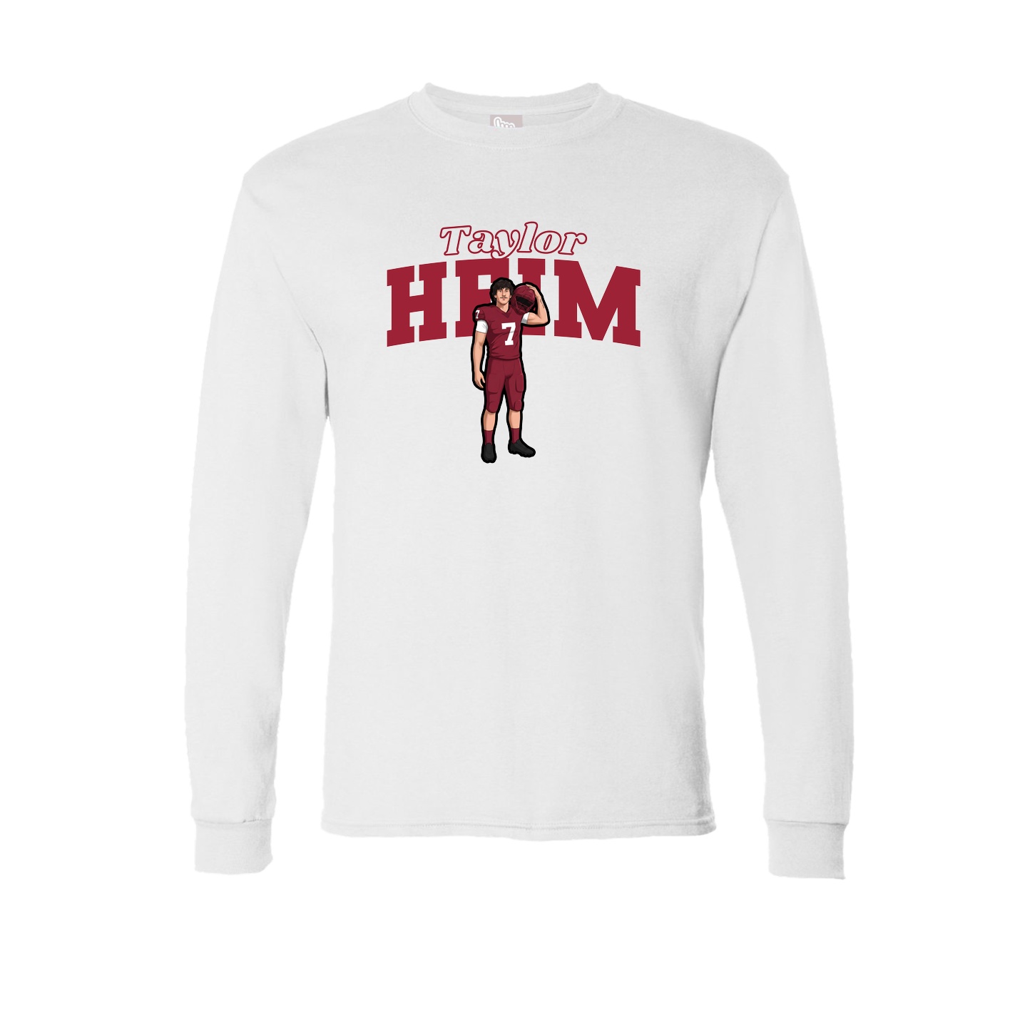 Long Sleeve Tee — Name Arch in White