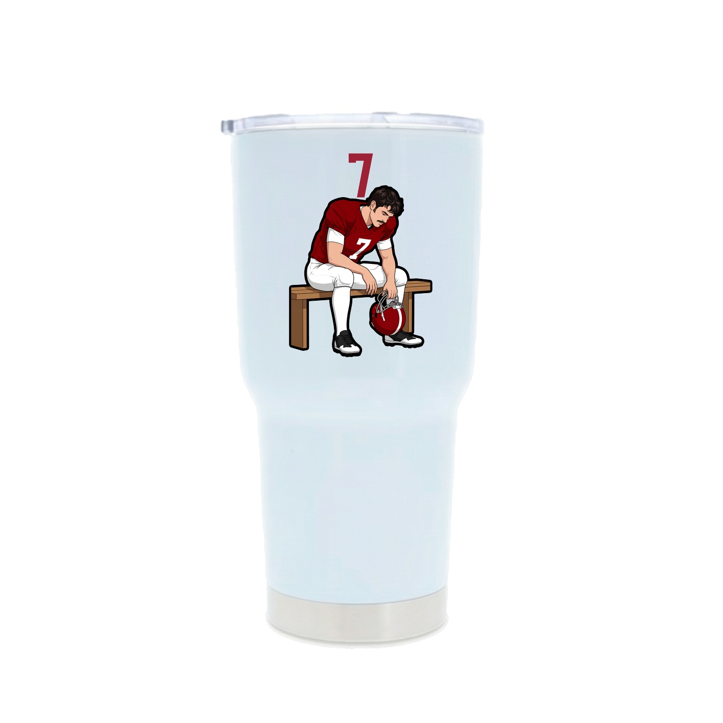 30oz Stainless Steel Tumbler — Number Top in White