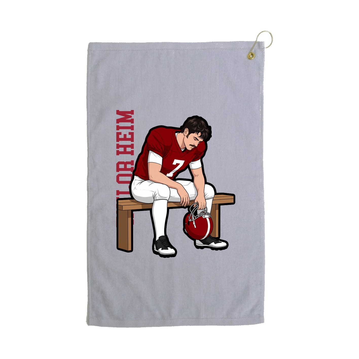 Golf Towel — Name Vertical in Grey