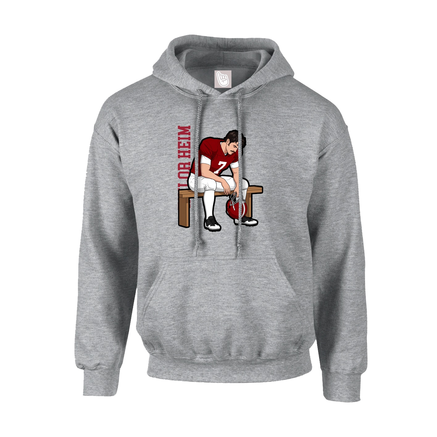 Youth Hoodie — Name Vertical in Grey