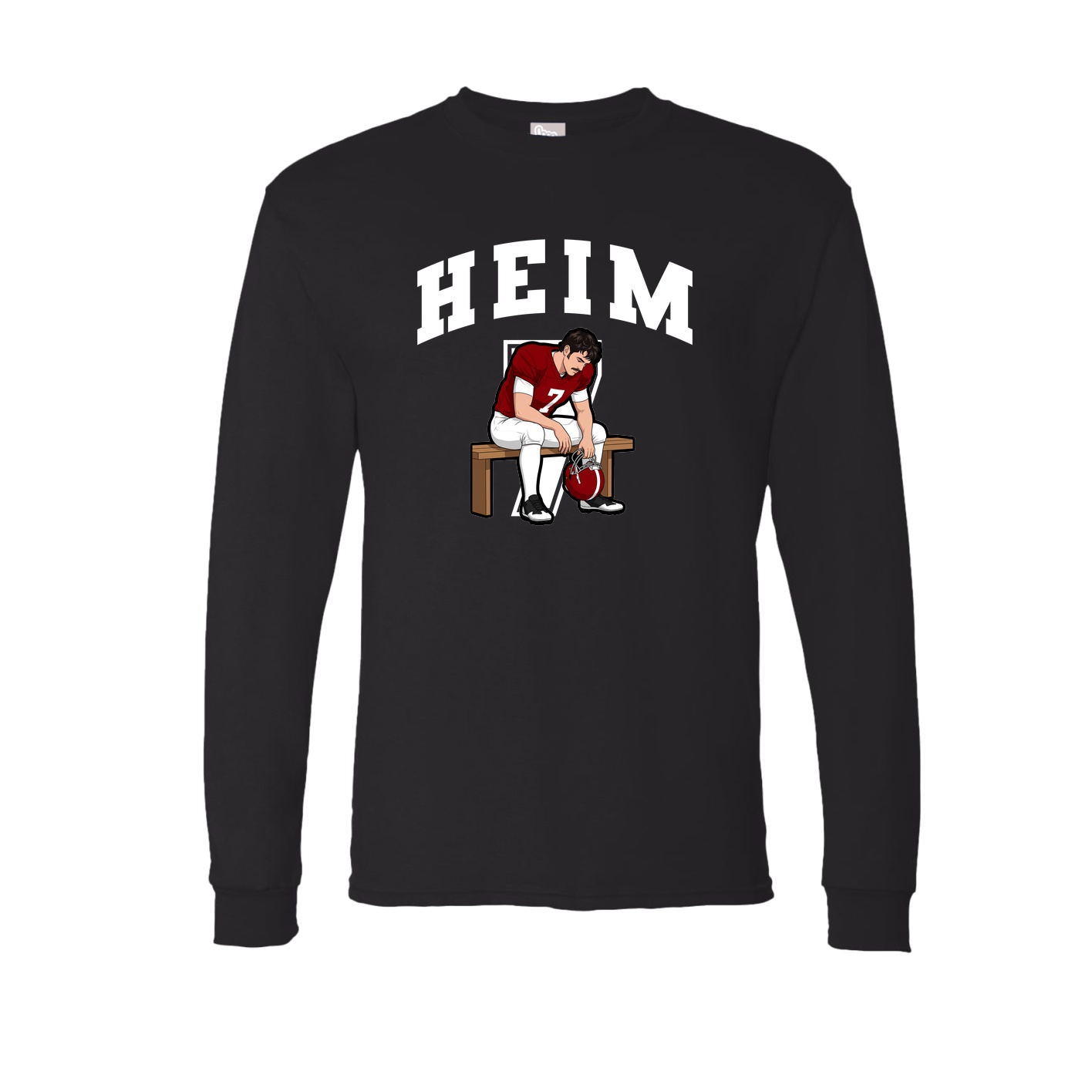 Long Sleeve Tee — Number in Black