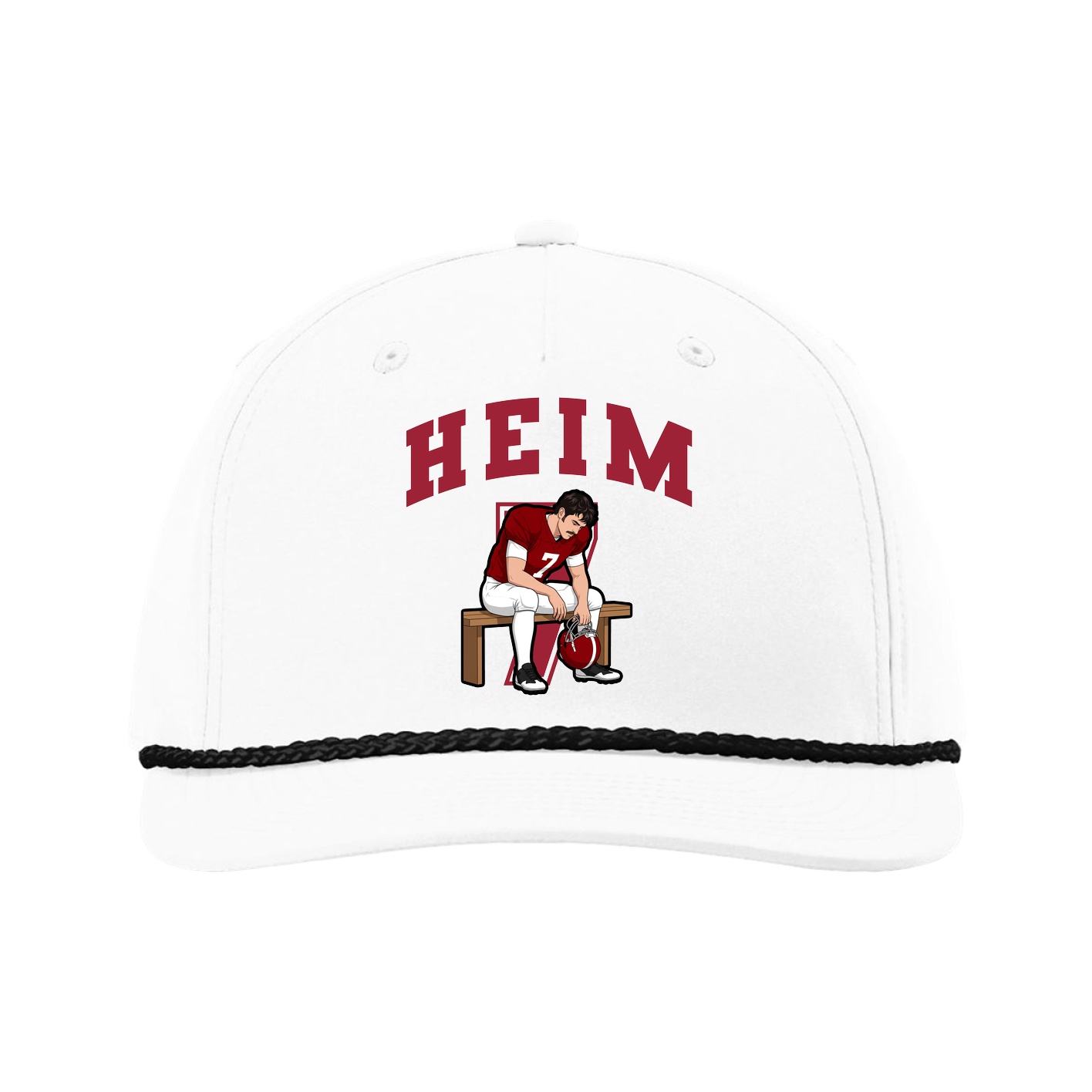 Five-Panel Classic Rope Cap — Number in White