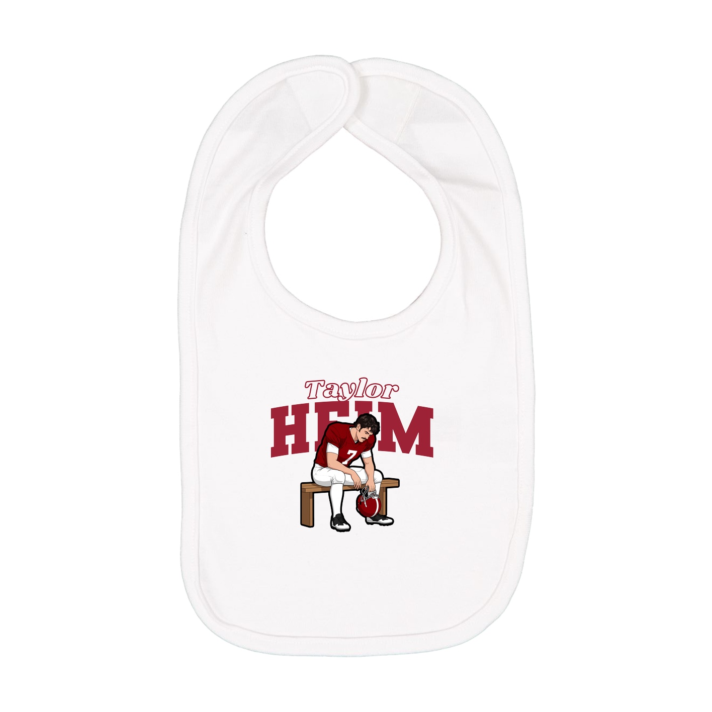 Infant Bib — Name Arch in White