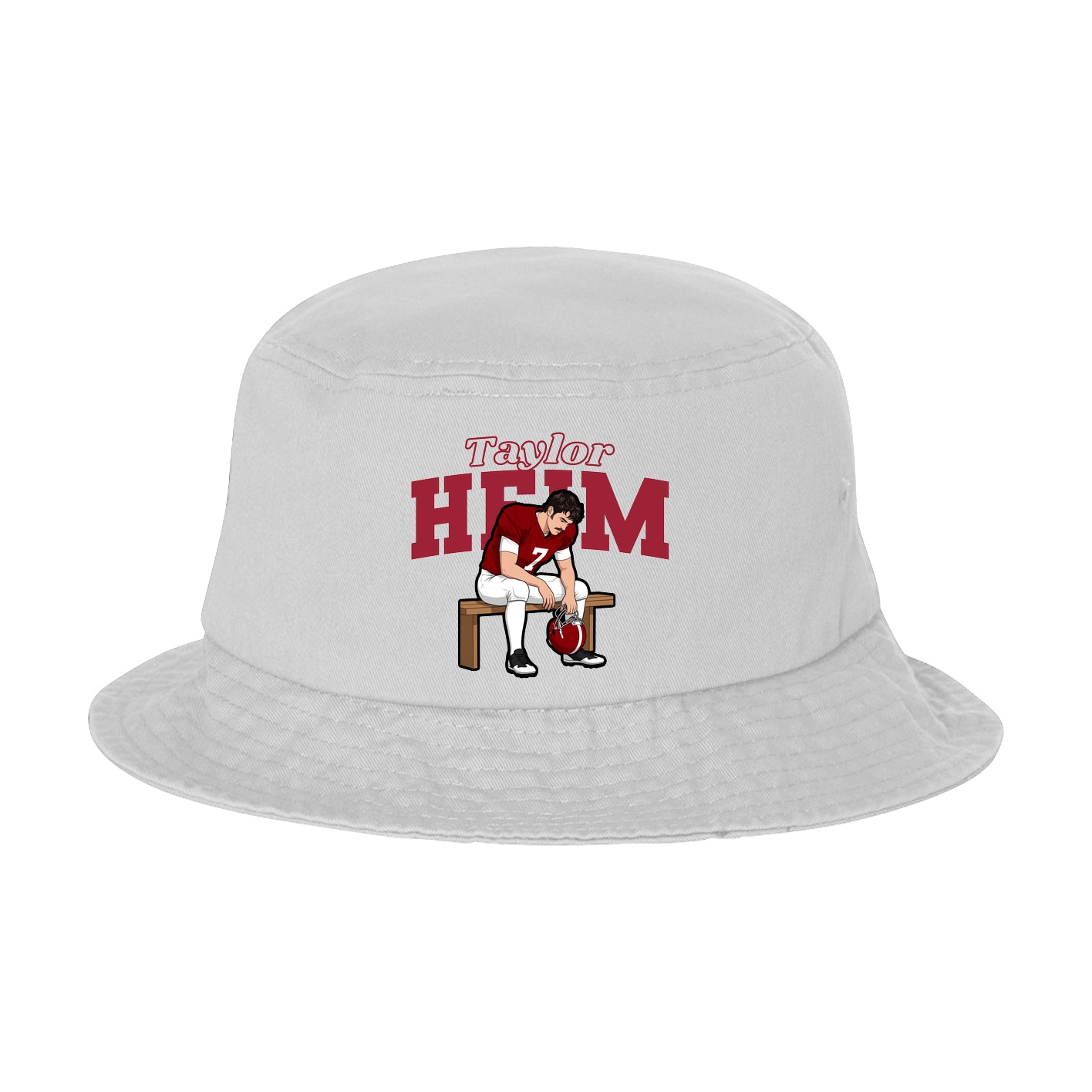 Bucket Cap — Name Arch in White