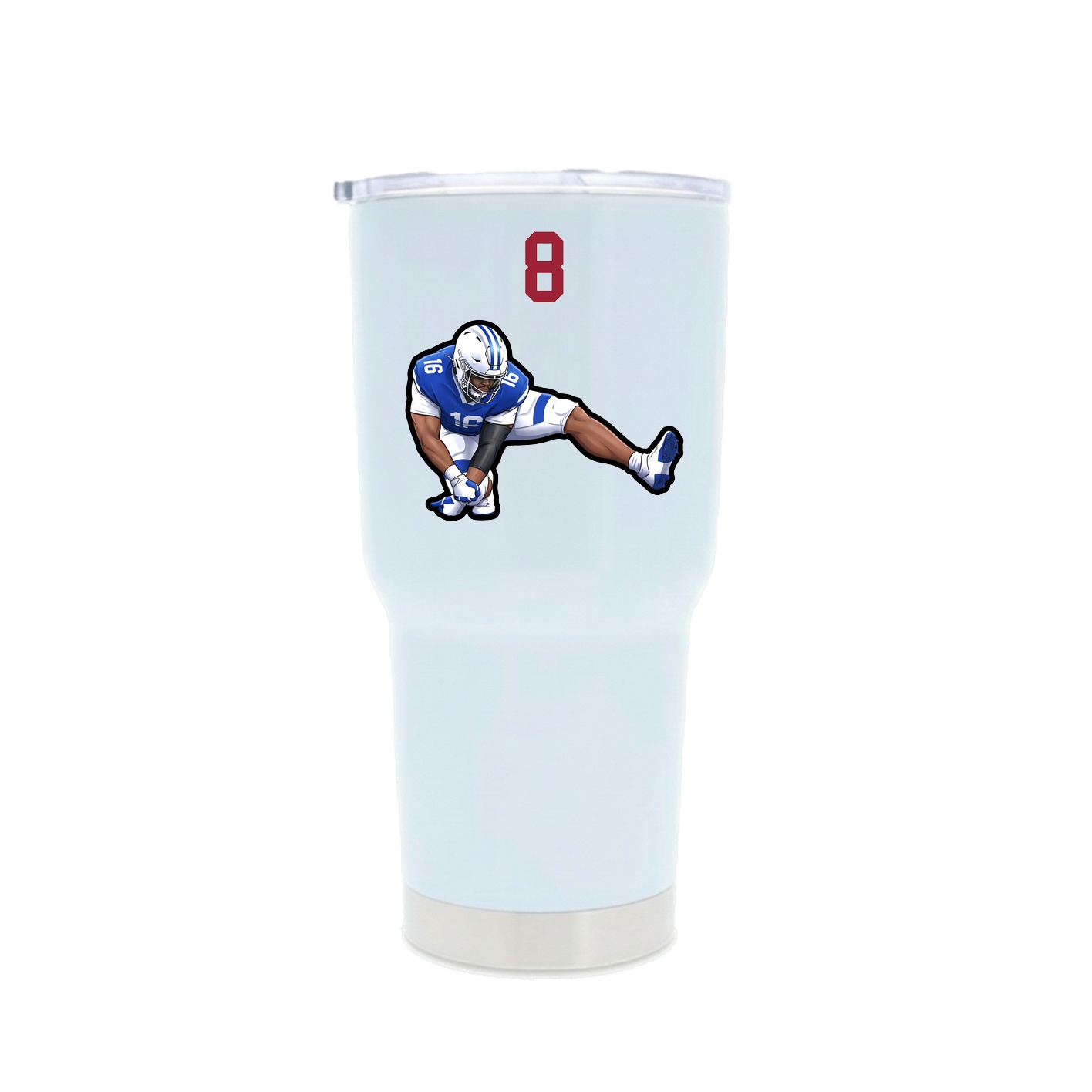 30oz Stainless Steel Tumbler — Number Top in White