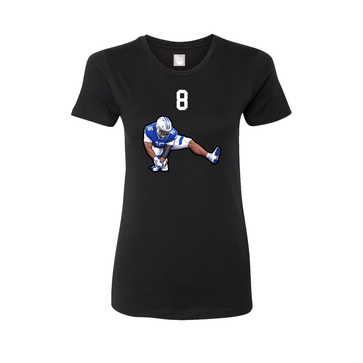Fitted Women's Tee — Number Top in Black