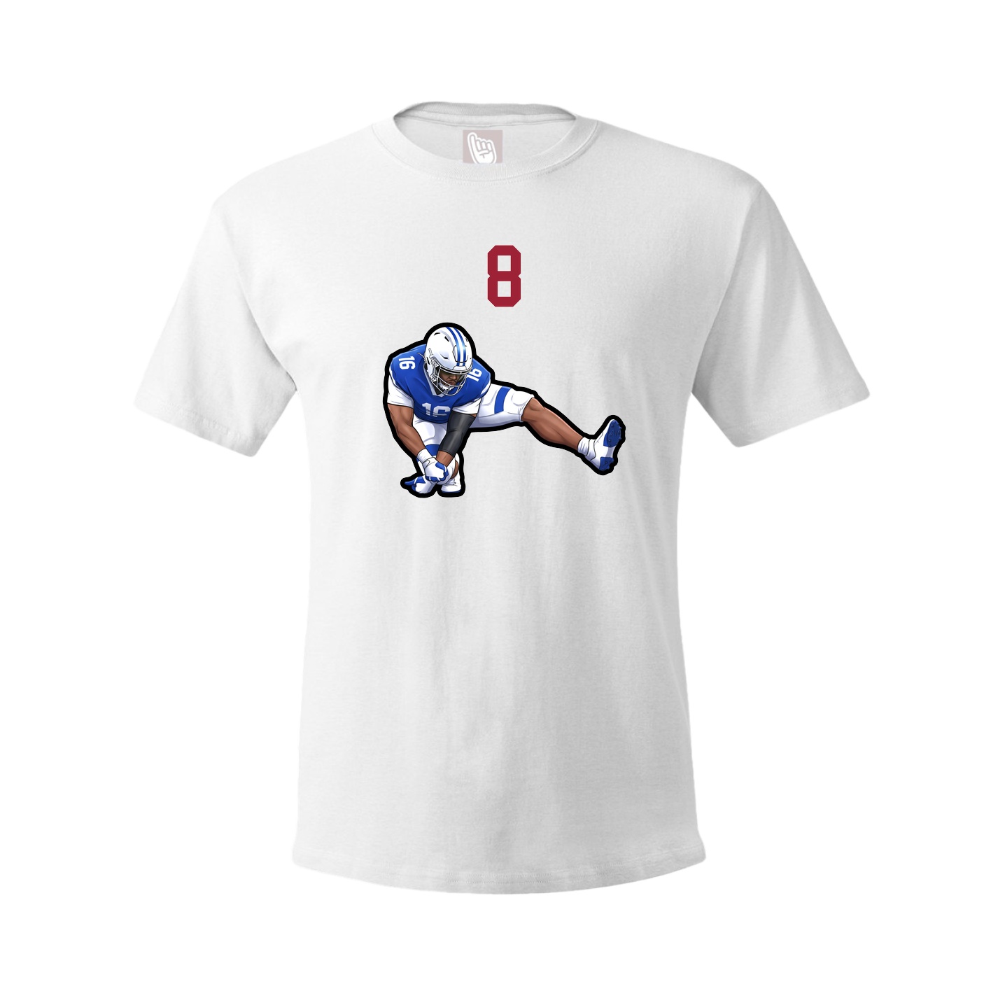 Youth Tee — Number Top in White