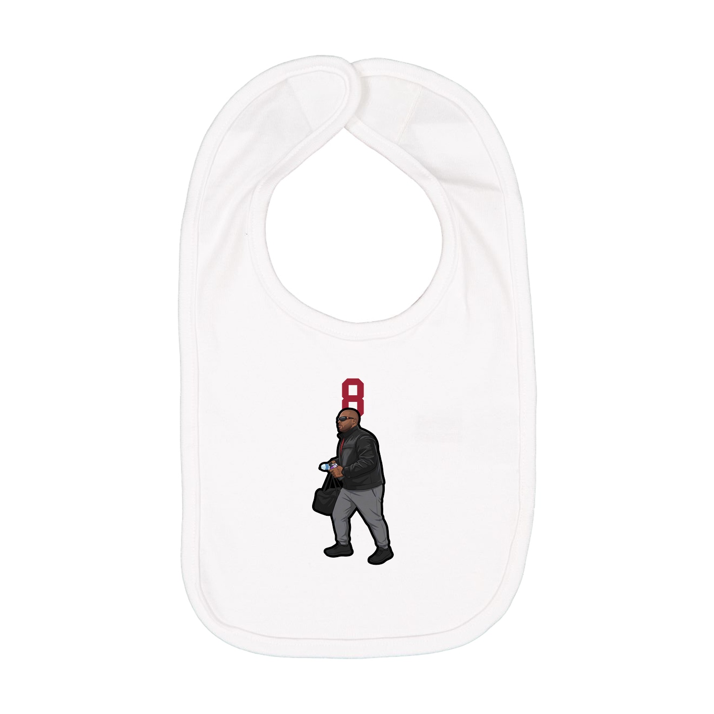 Infant Bib — Number Top in White