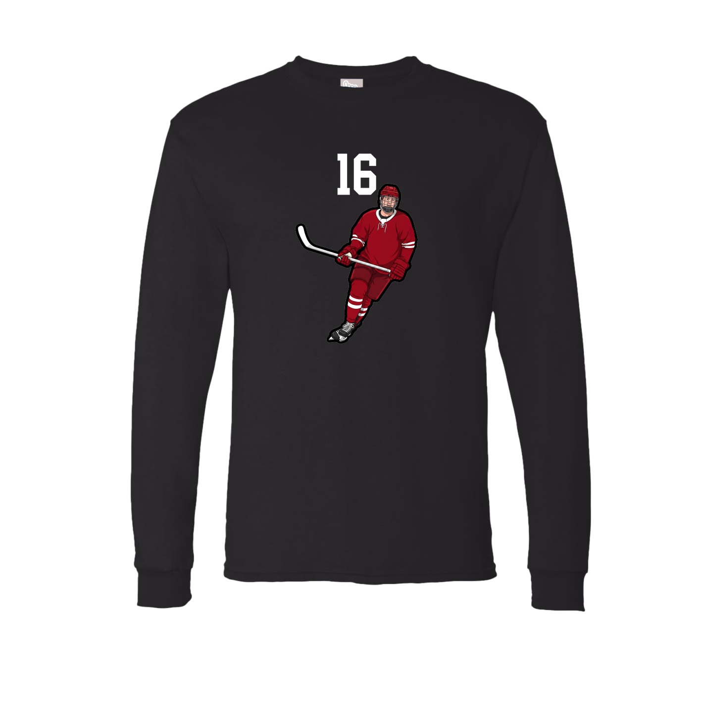 Long Sleeve Tee — Number Top in Black
