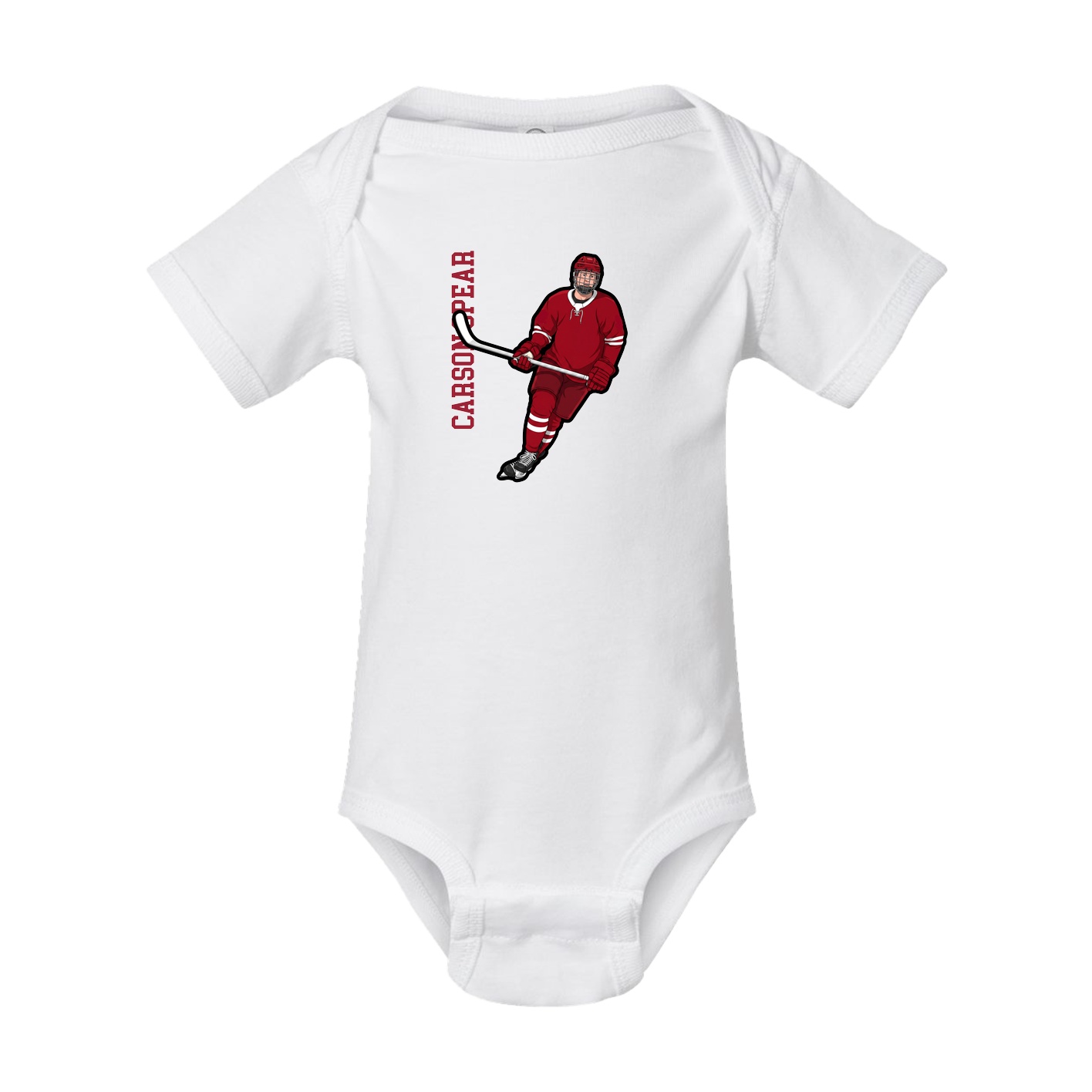 Baby Onesie — Name Vertical in White