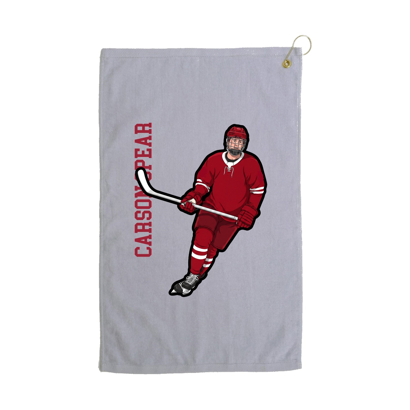 Golf Towel — Name Vertical in Grey