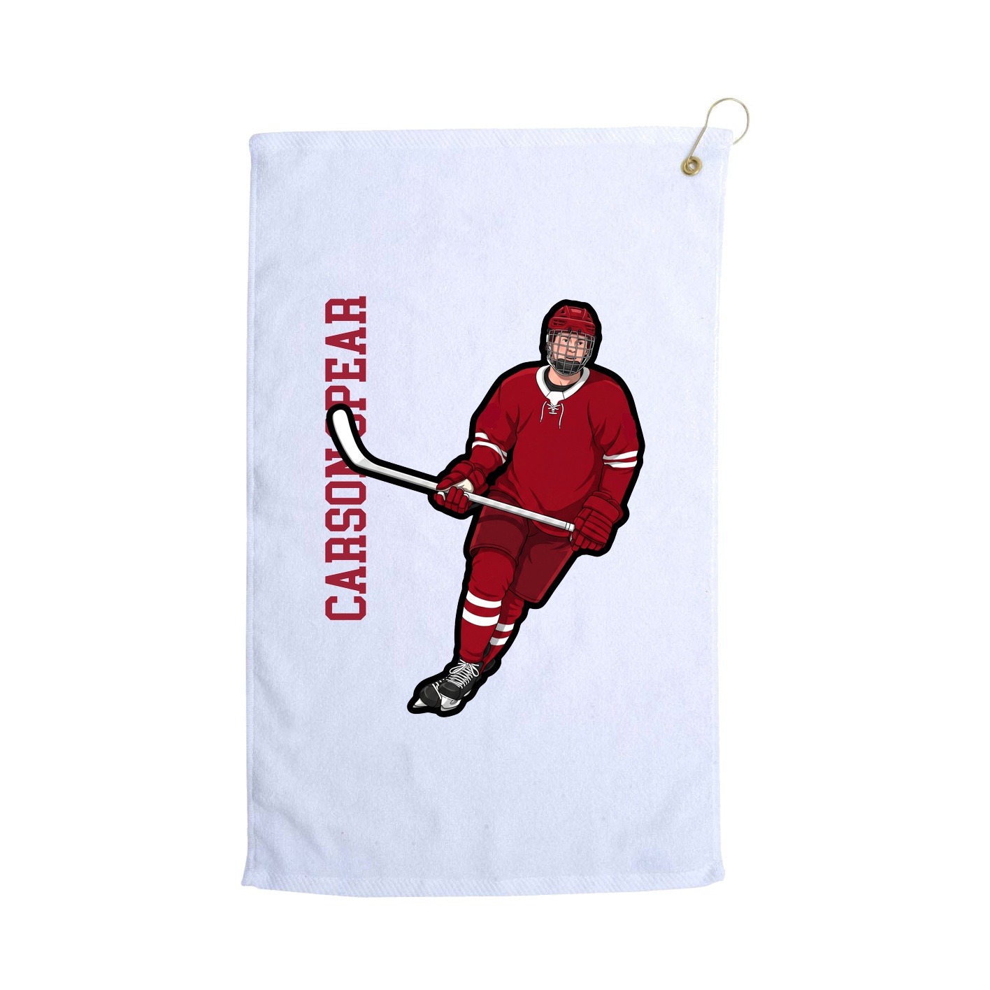 Golf Towel — Name Vertical in White