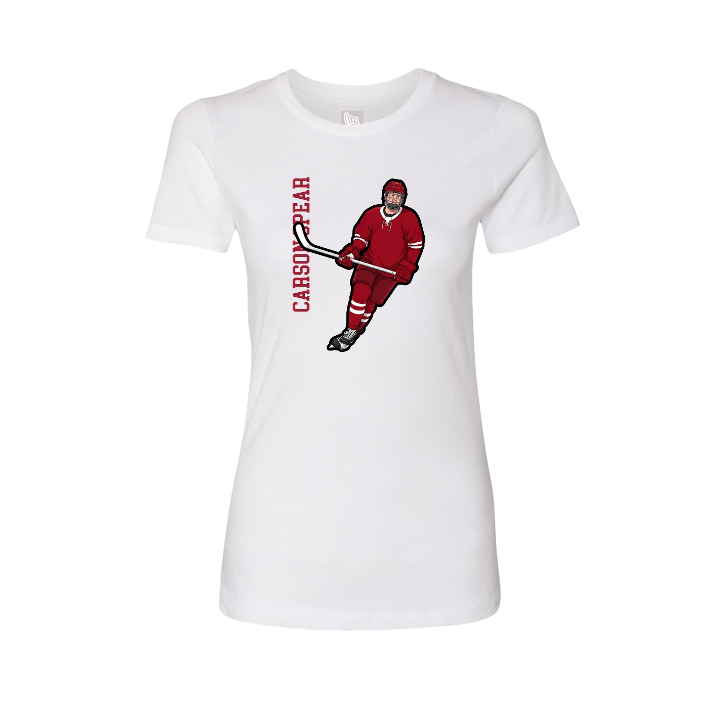 Womens Tee — Name Vertical in White