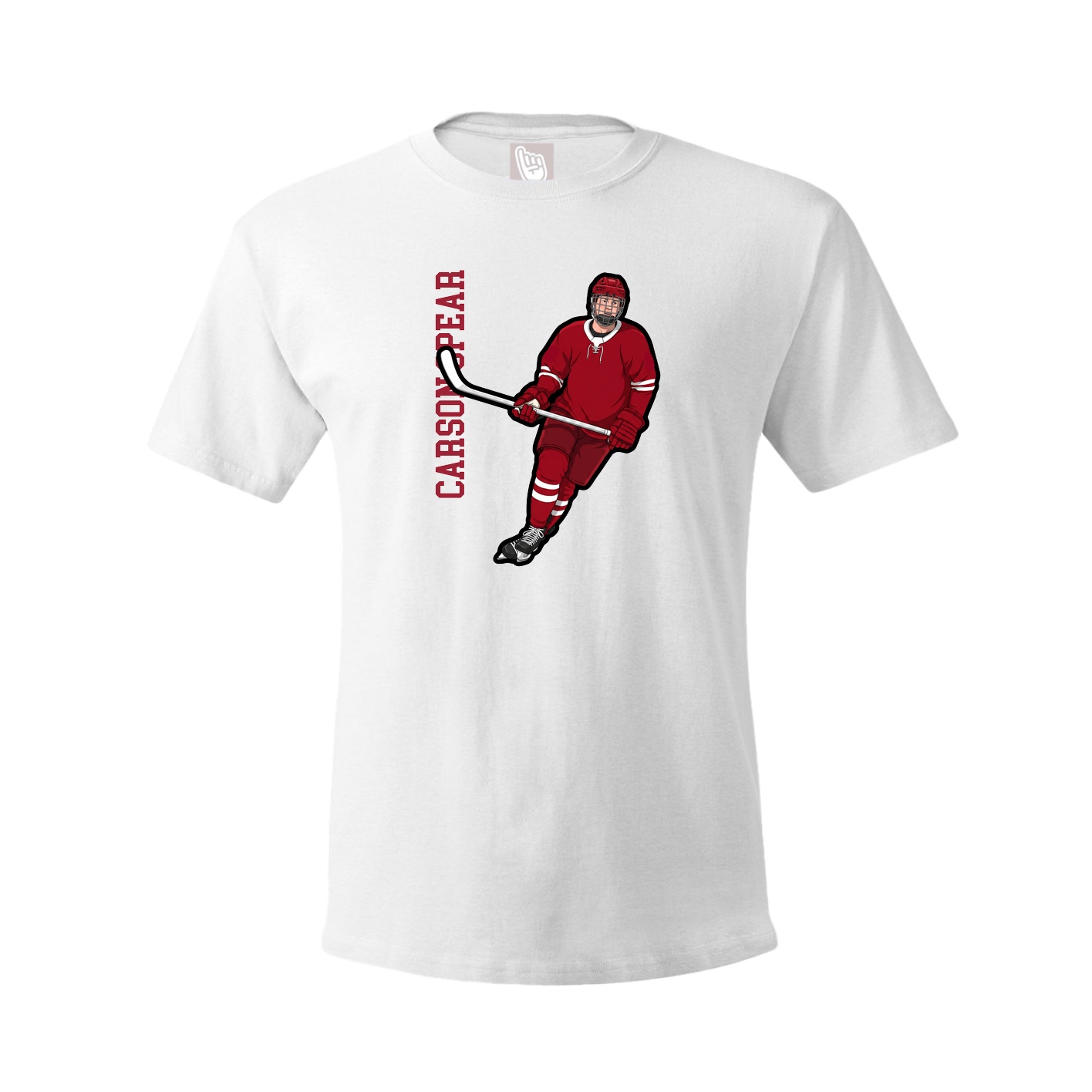 Youth Tee — Name Vertical in White