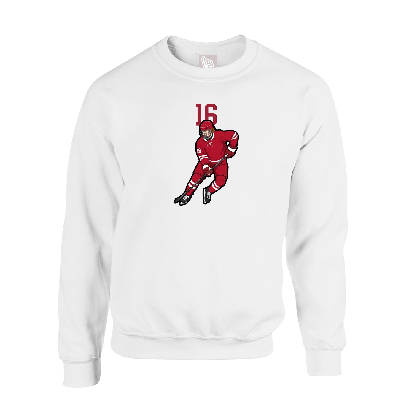 Fleece Crew — Number Top in White