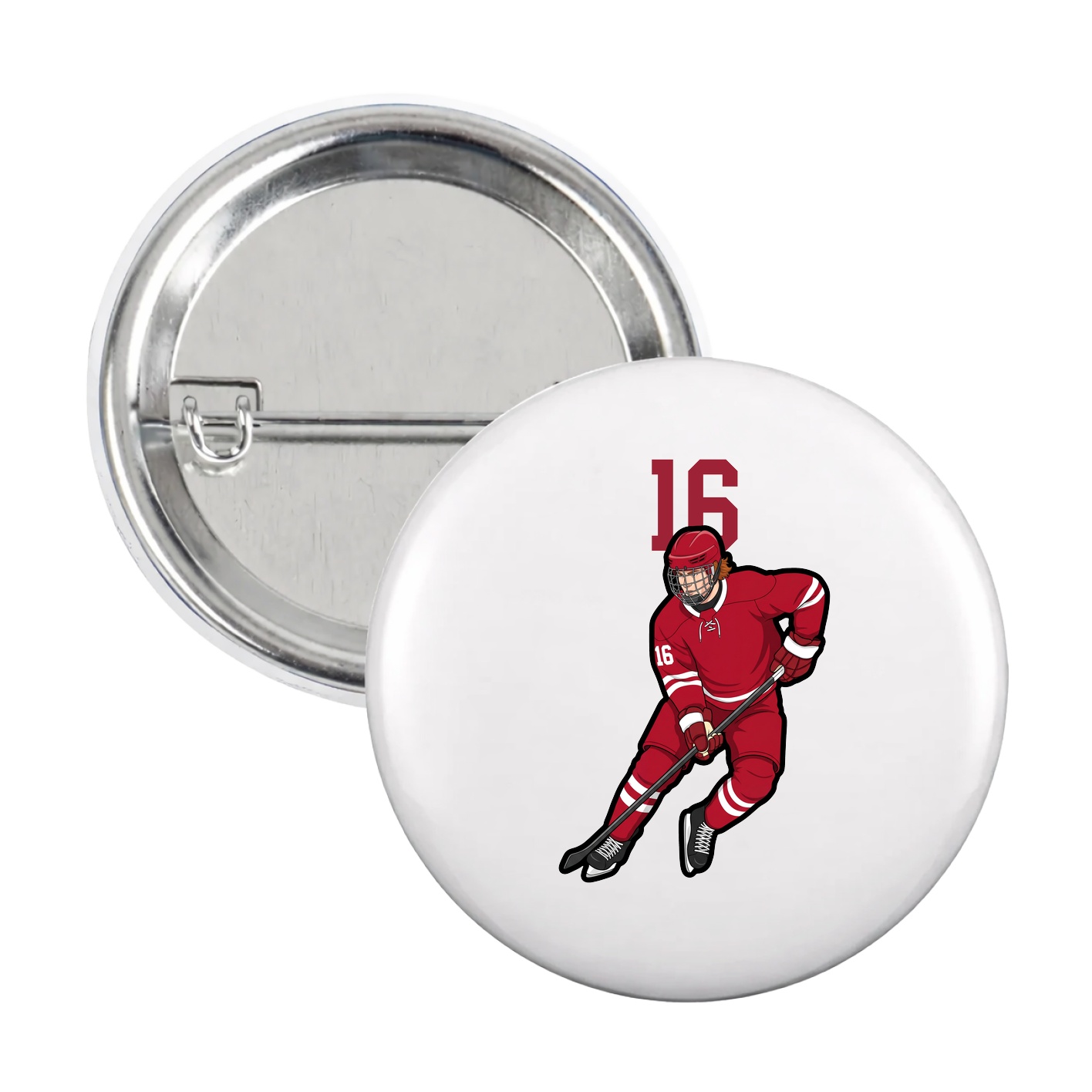 Game Day Button — Number Top in White